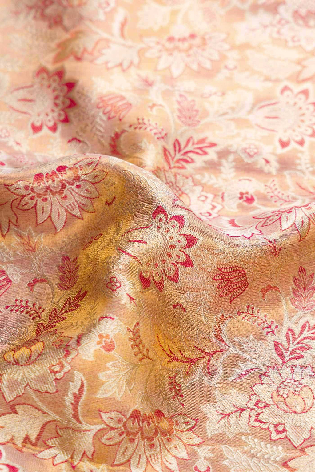 Pink Dual Tone Kanchipuram Tissue Silk Saree