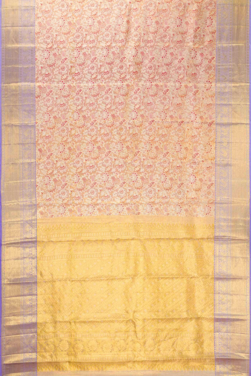 Pink Dual Tone Kanchipuram Tissue Silk Saree