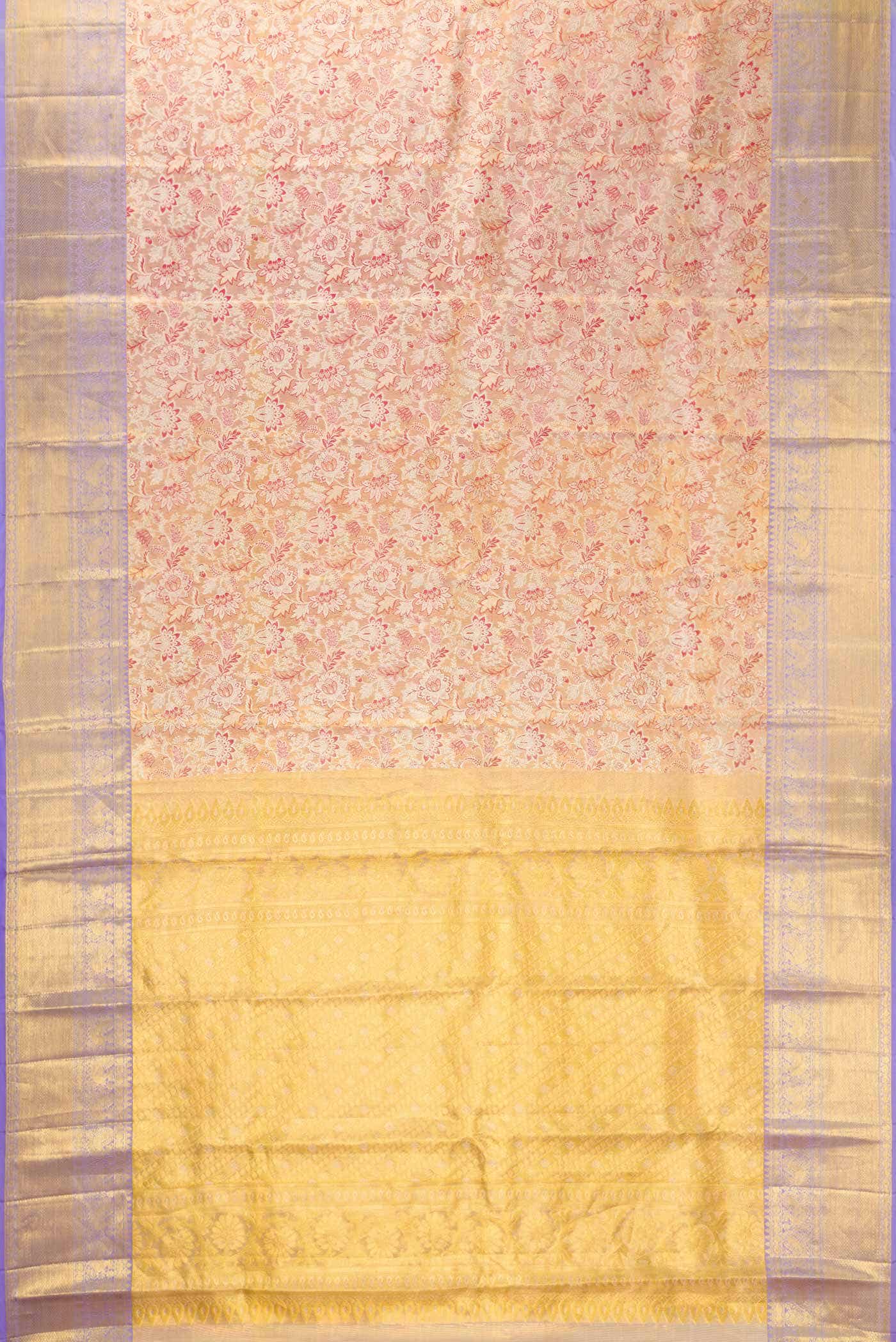 Pink Dual Tone Kanchipuram Tissue Silk Saree
