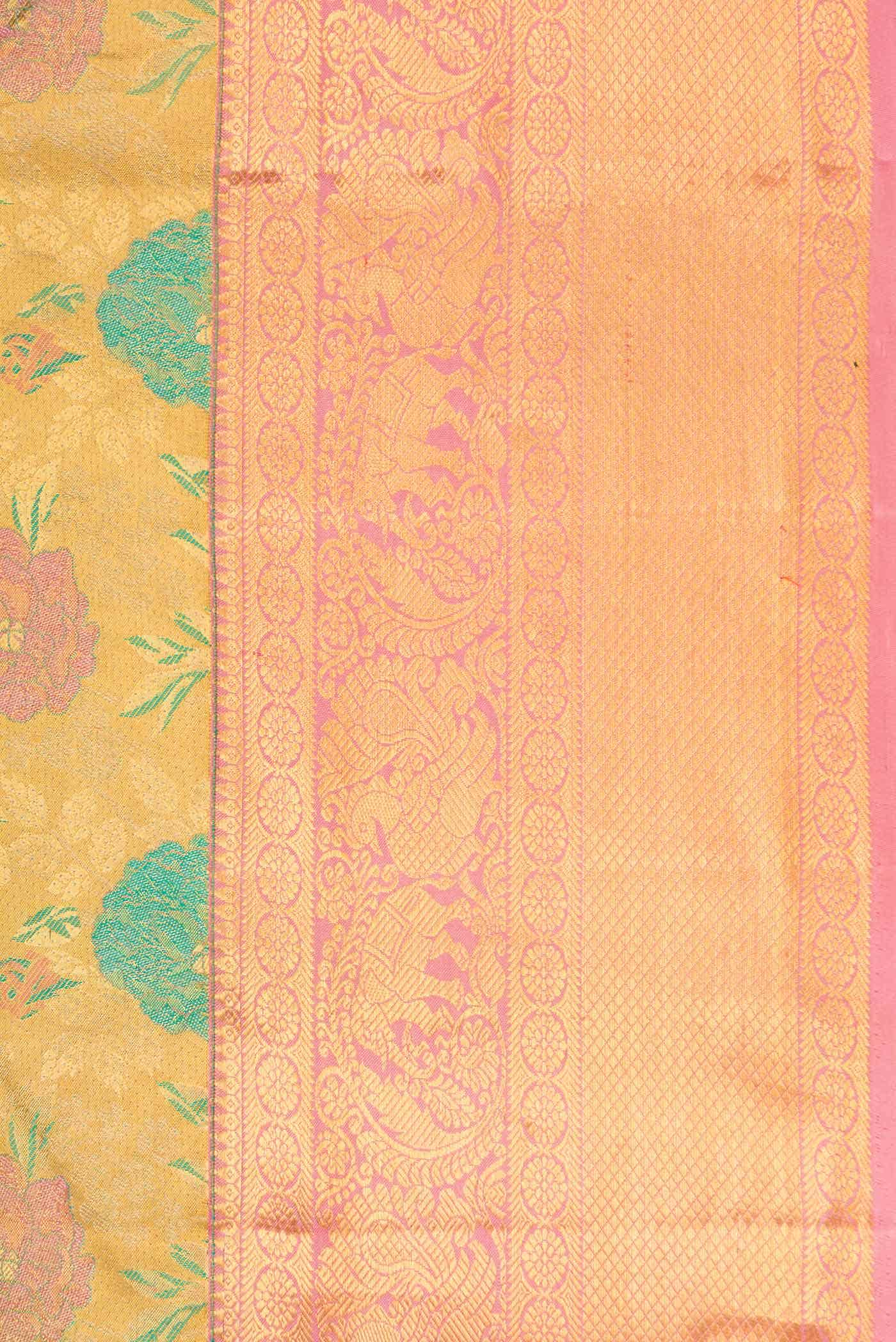 Gold Dual Tone Kanchipuram Tissue Silk Saree