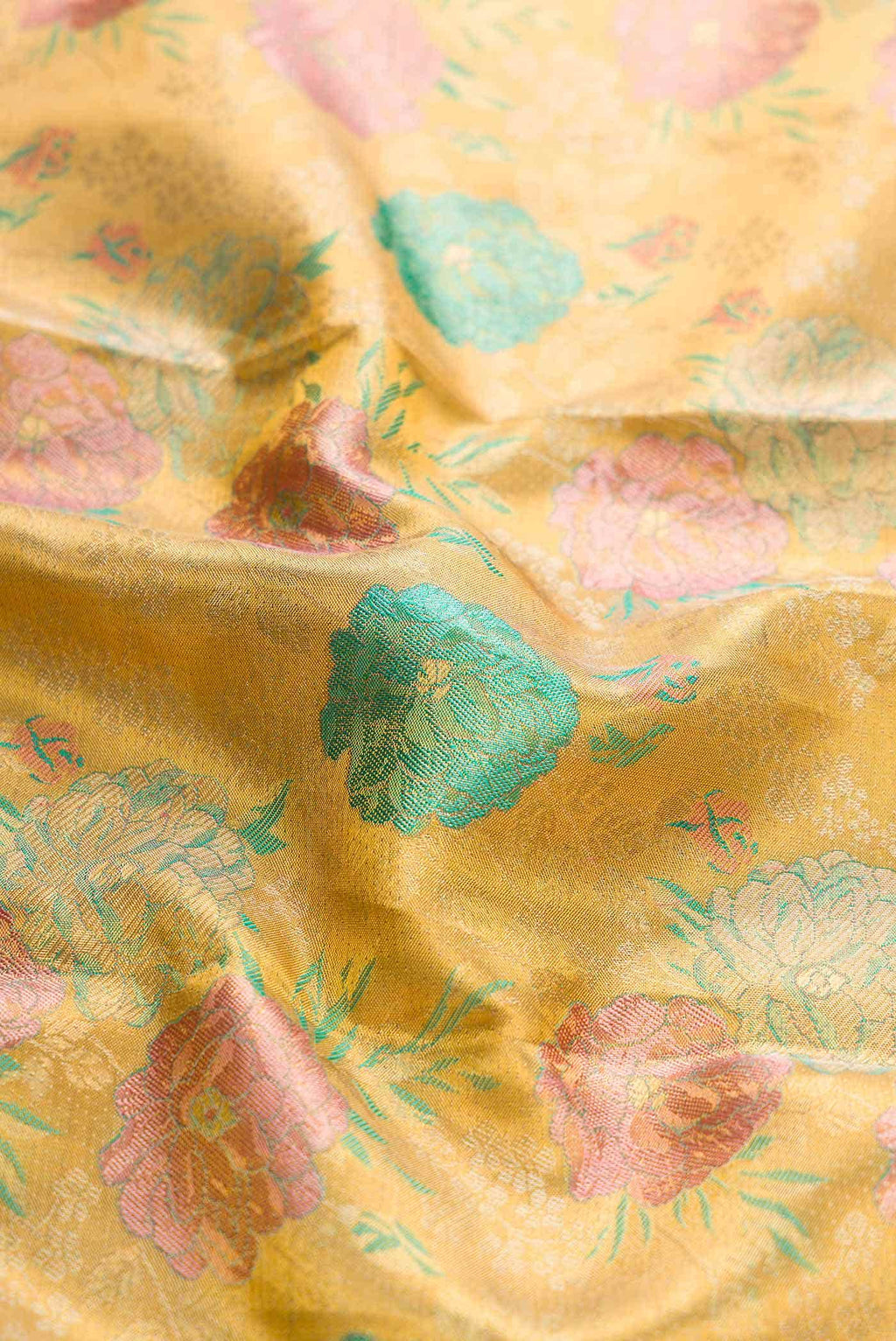 Gold Dual Tone Kanchipuram Tissue Silk Saree
