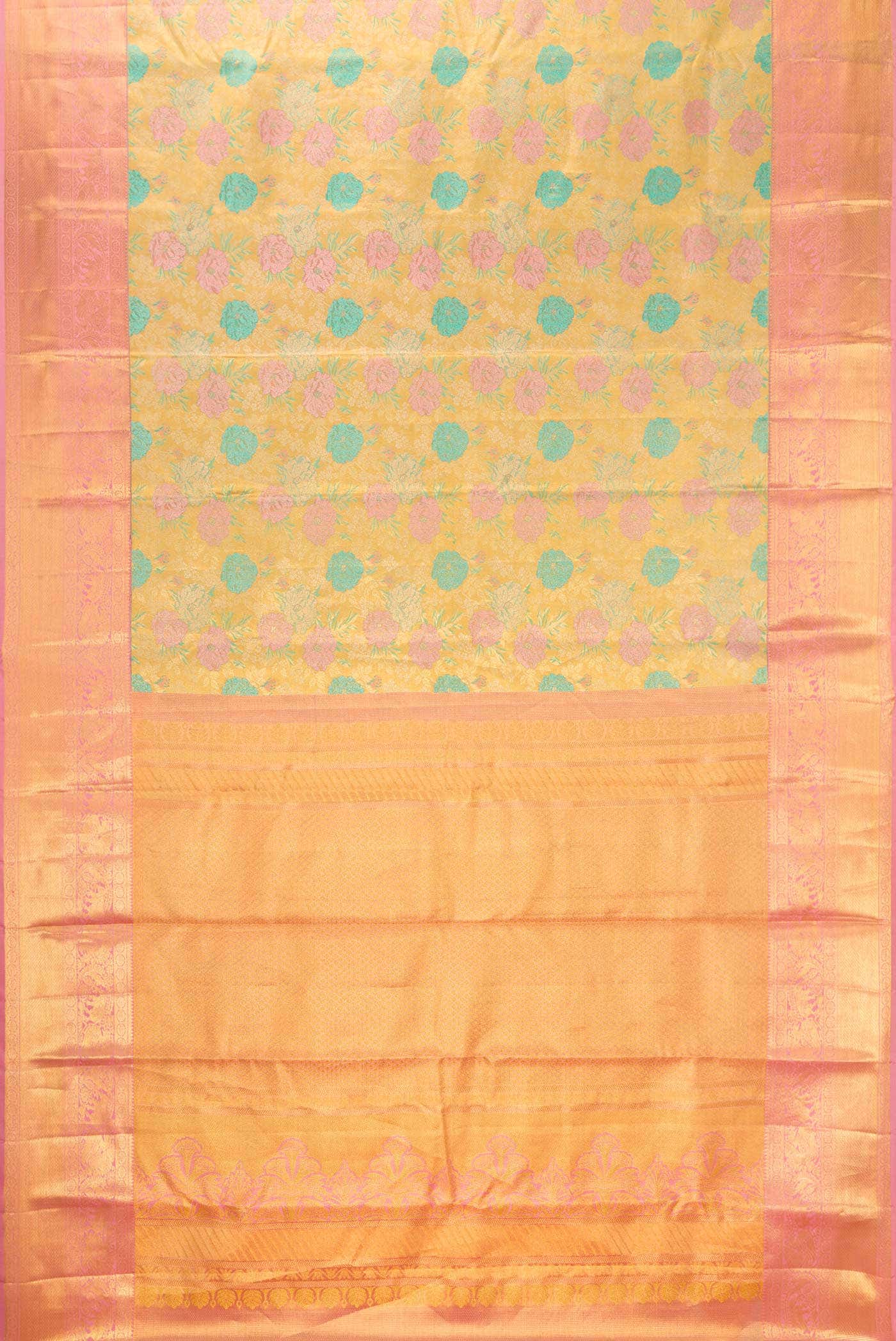 Gold Dual Tone Kanchipuram Tissue Silk Saree