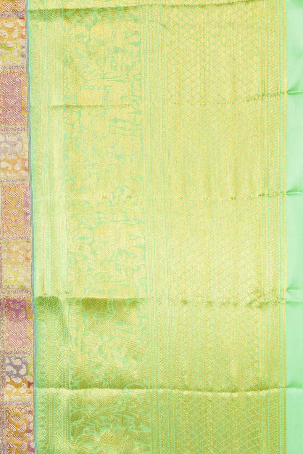 Gold Dual Tone Kanchipuram Tissue Silk Saree