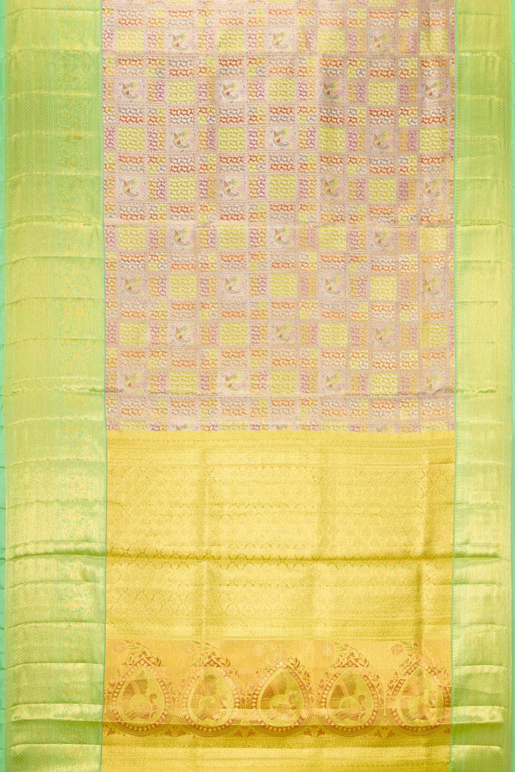 Gold Dual Tone Kanchipuram Tissue Silk Saree