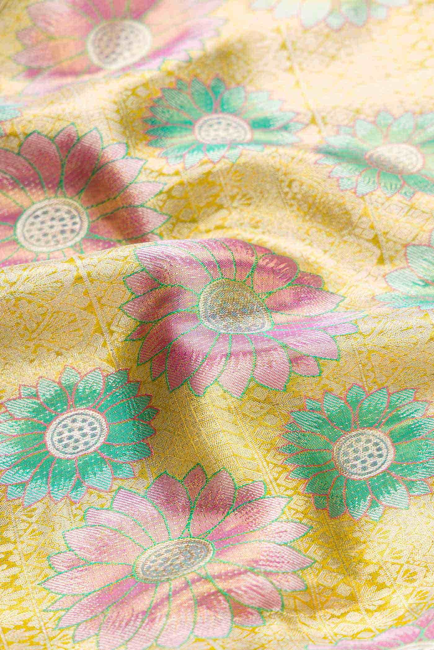 Gold Dual Tone Kanchipuram Tissue Silk Saree