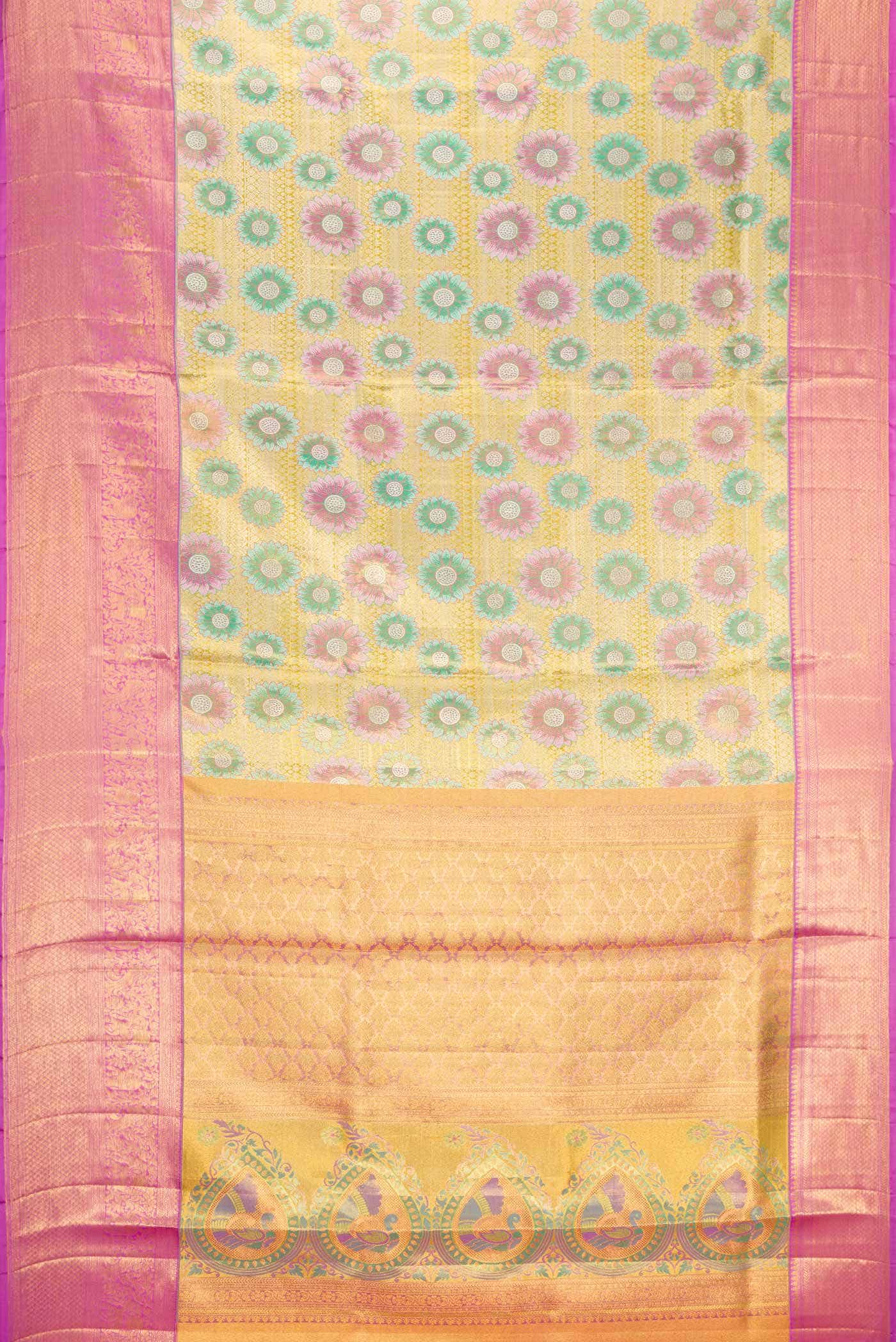 Gold Dual Tone Kanchipuram Tissue Silk Saree