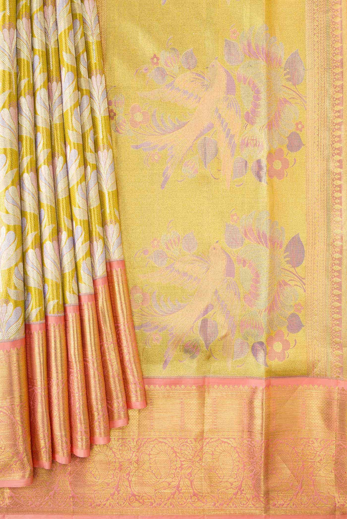 Gold Kanchipuram Tissue Silk Saree