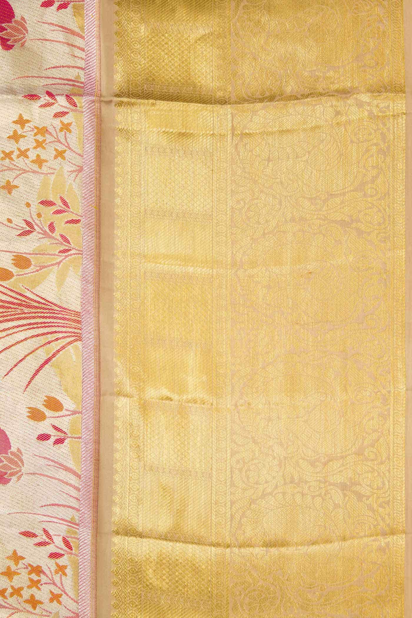 Gold Dual Tone Kanchipuram Tissue Silk Saree