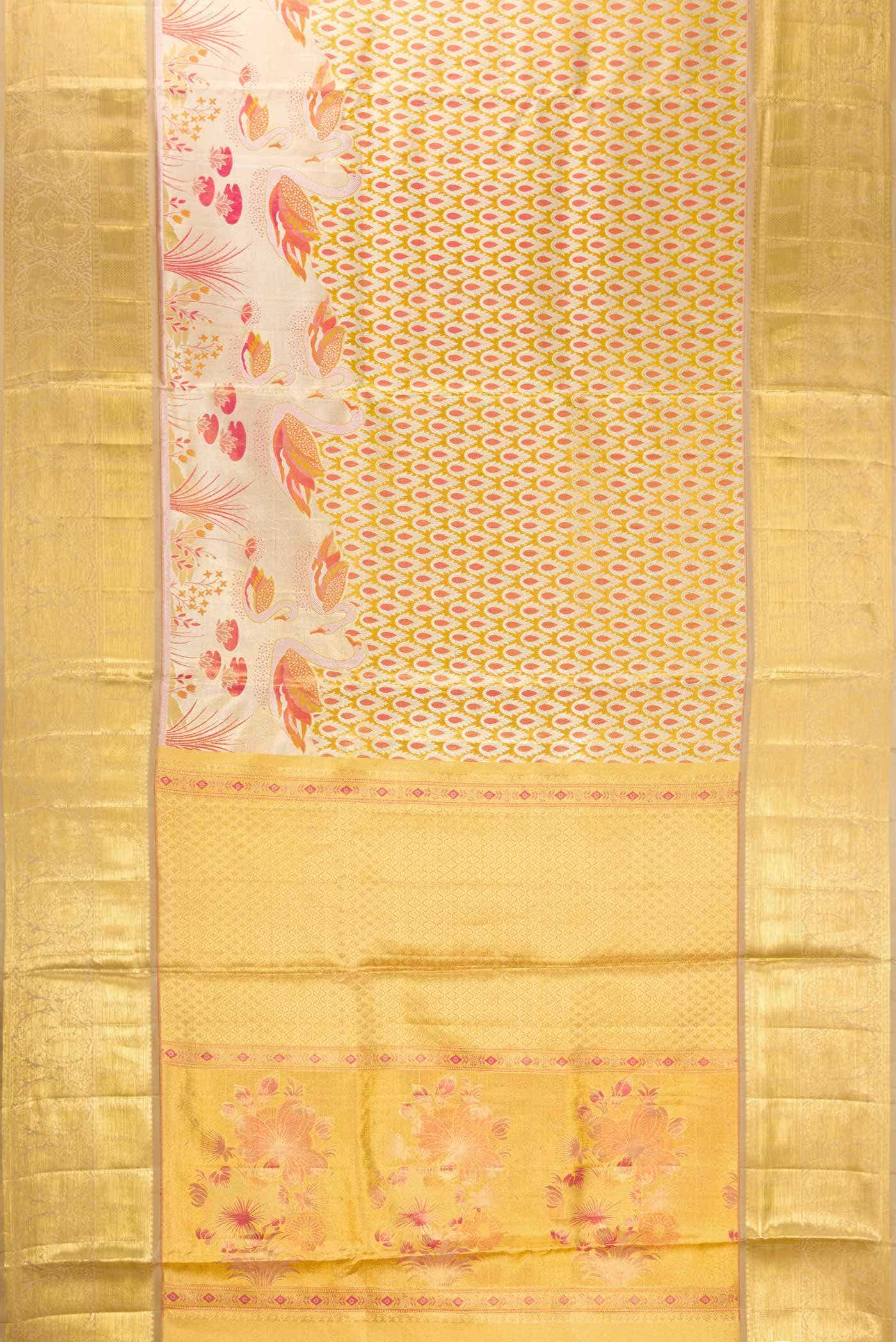 Gold Dual Tone Kanchipuram Tissue Silk Saree