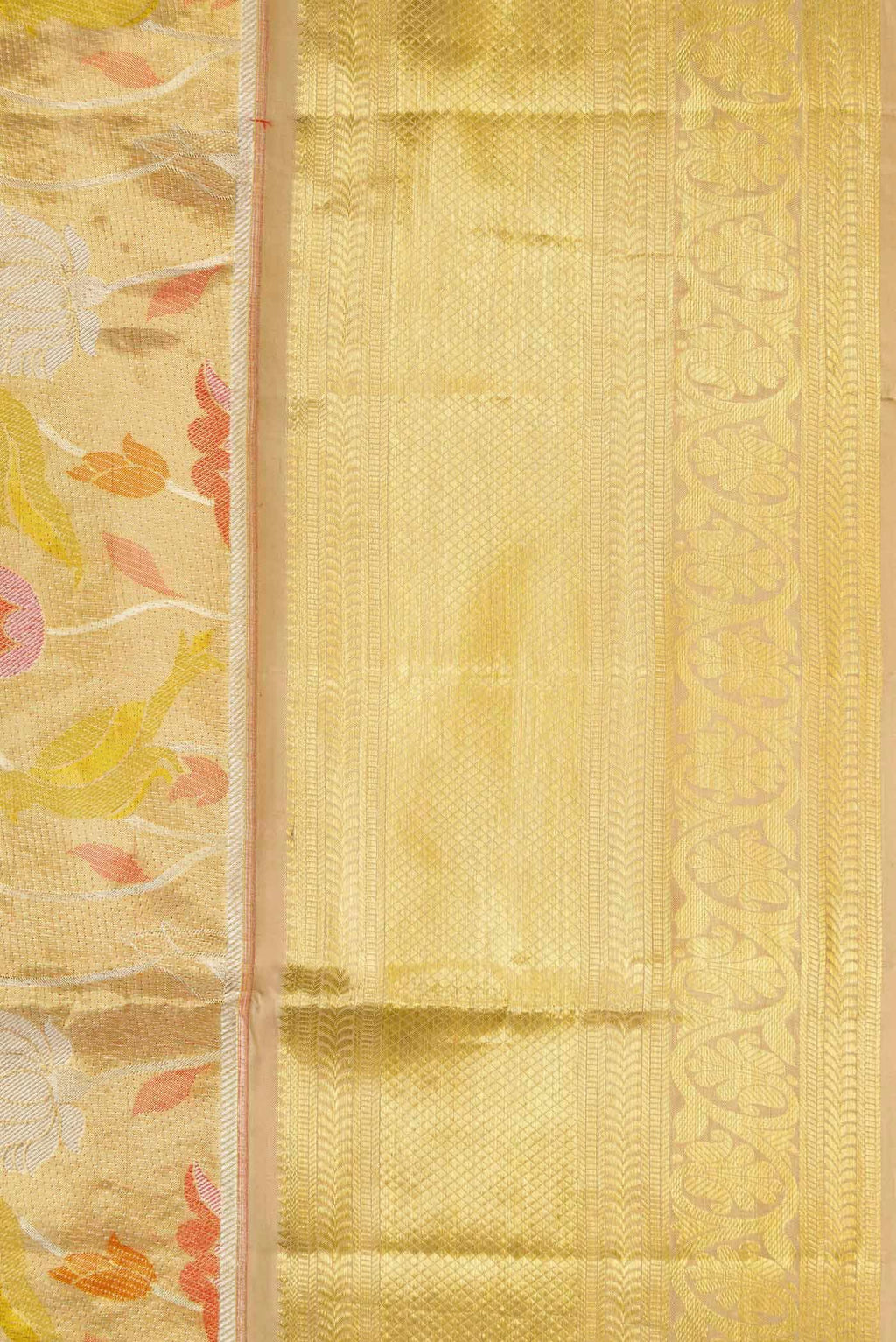 Gold Dual Tone Kanchipuram Tissue Silk Saree
