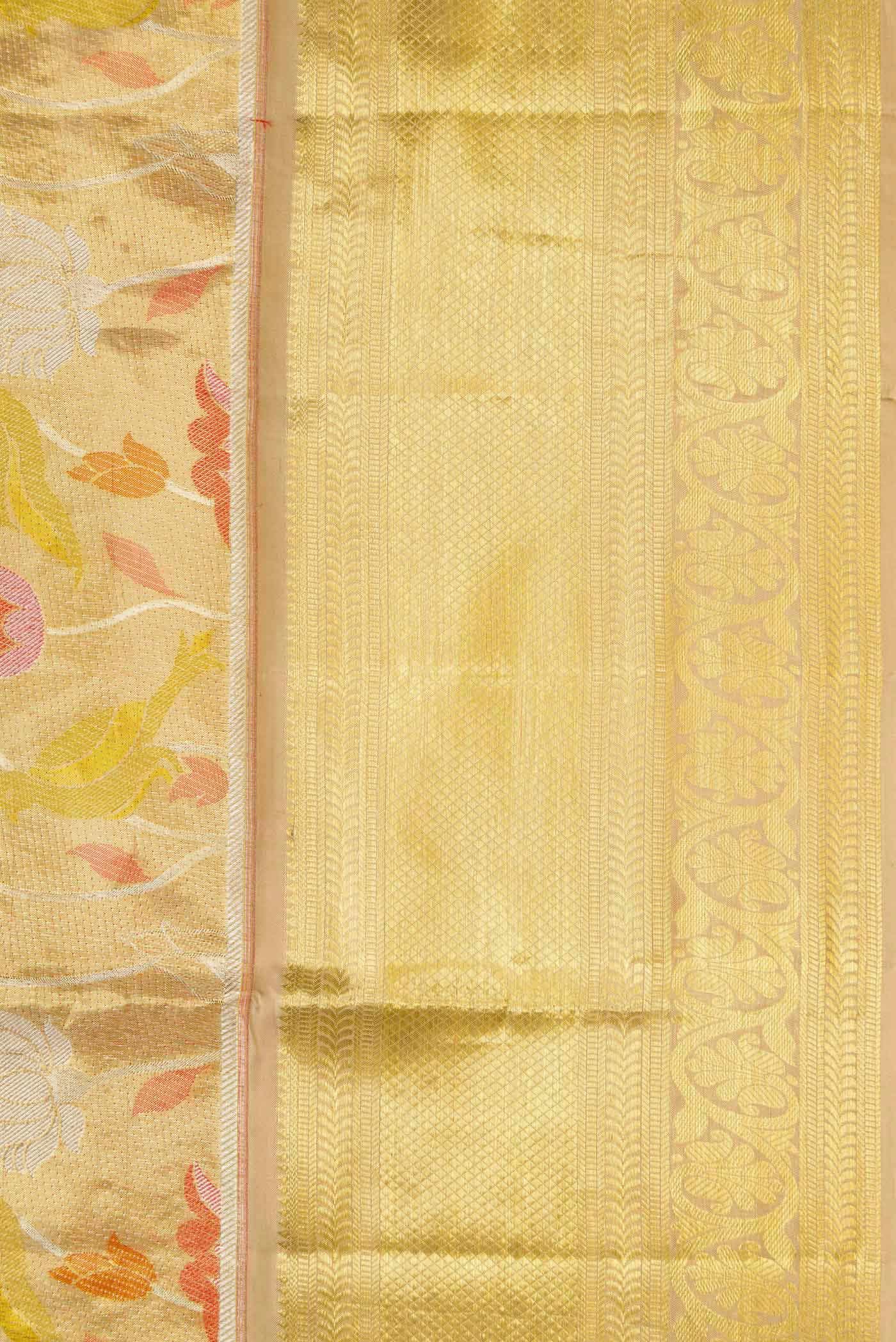 Gold Dual Tone Kanchipuram Tissue Silk Saree