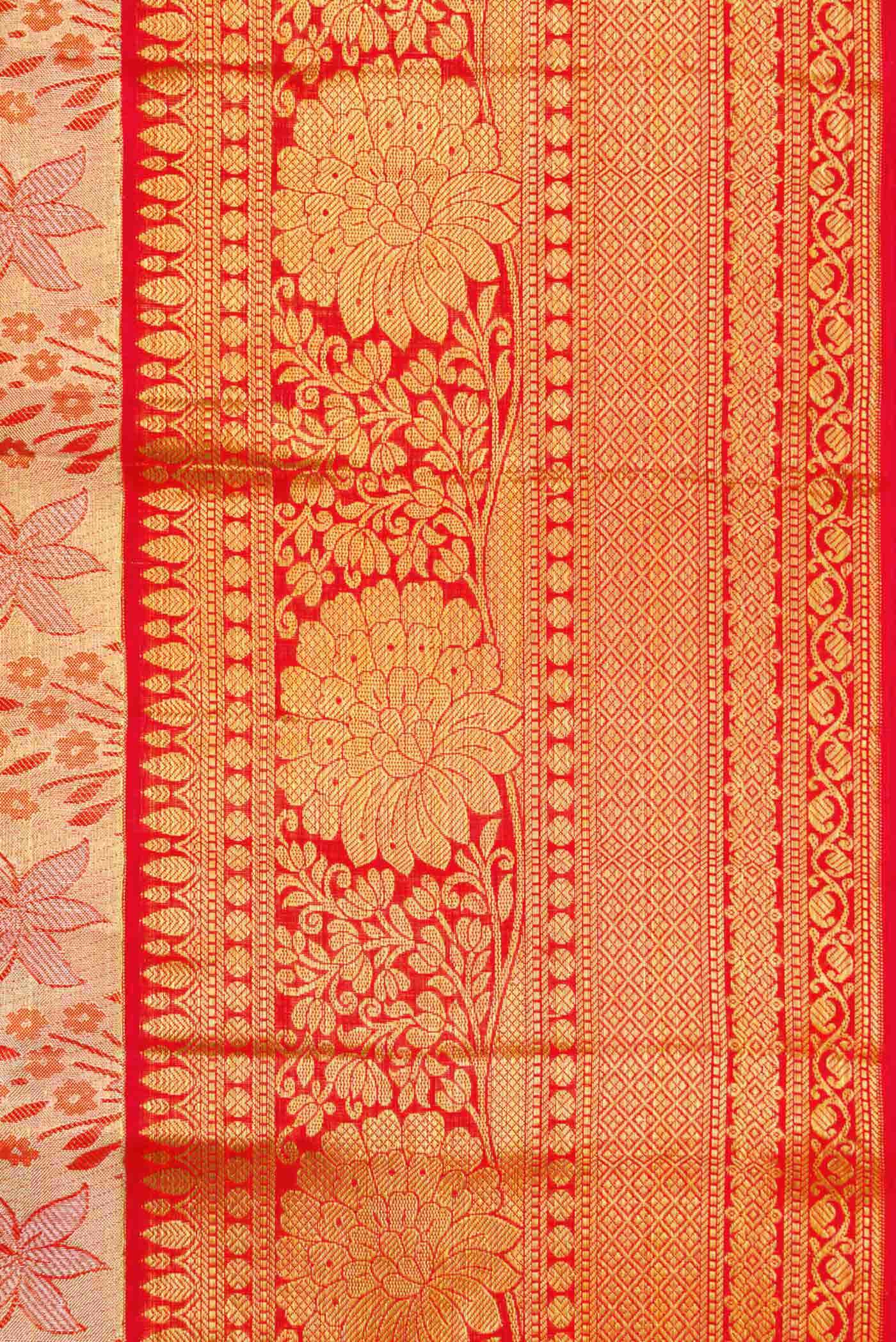 Gold Dual Tone Kanchipuram Tissue Silk Saree