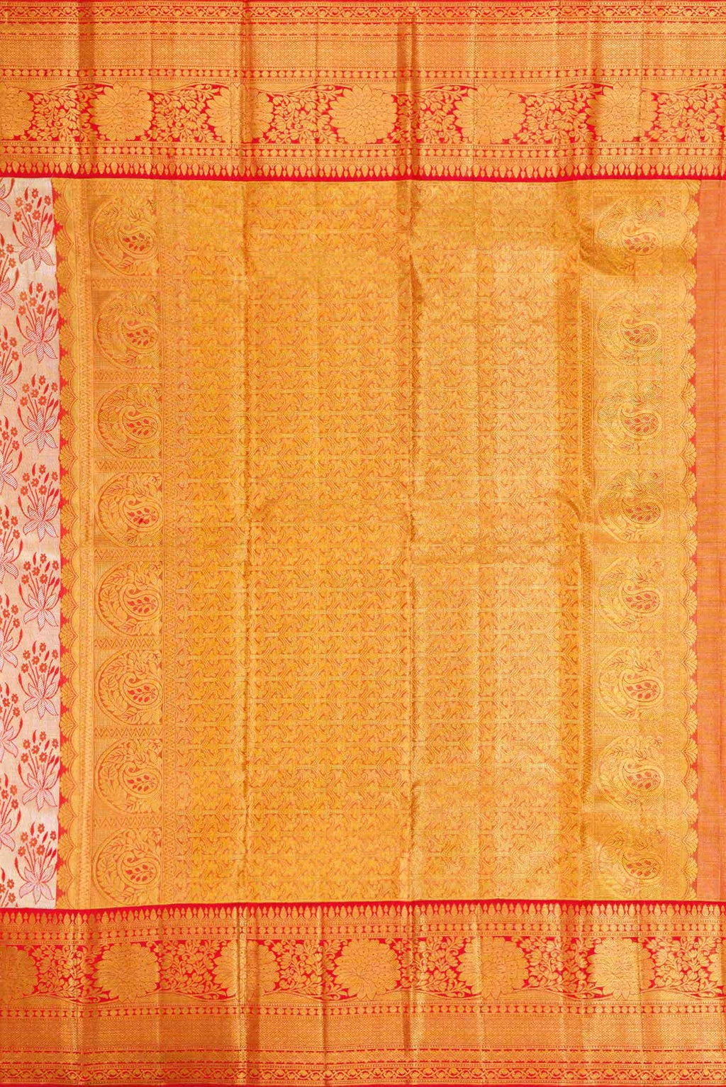Gold Dual Tone Kanchipuram Tissue Silk Saree