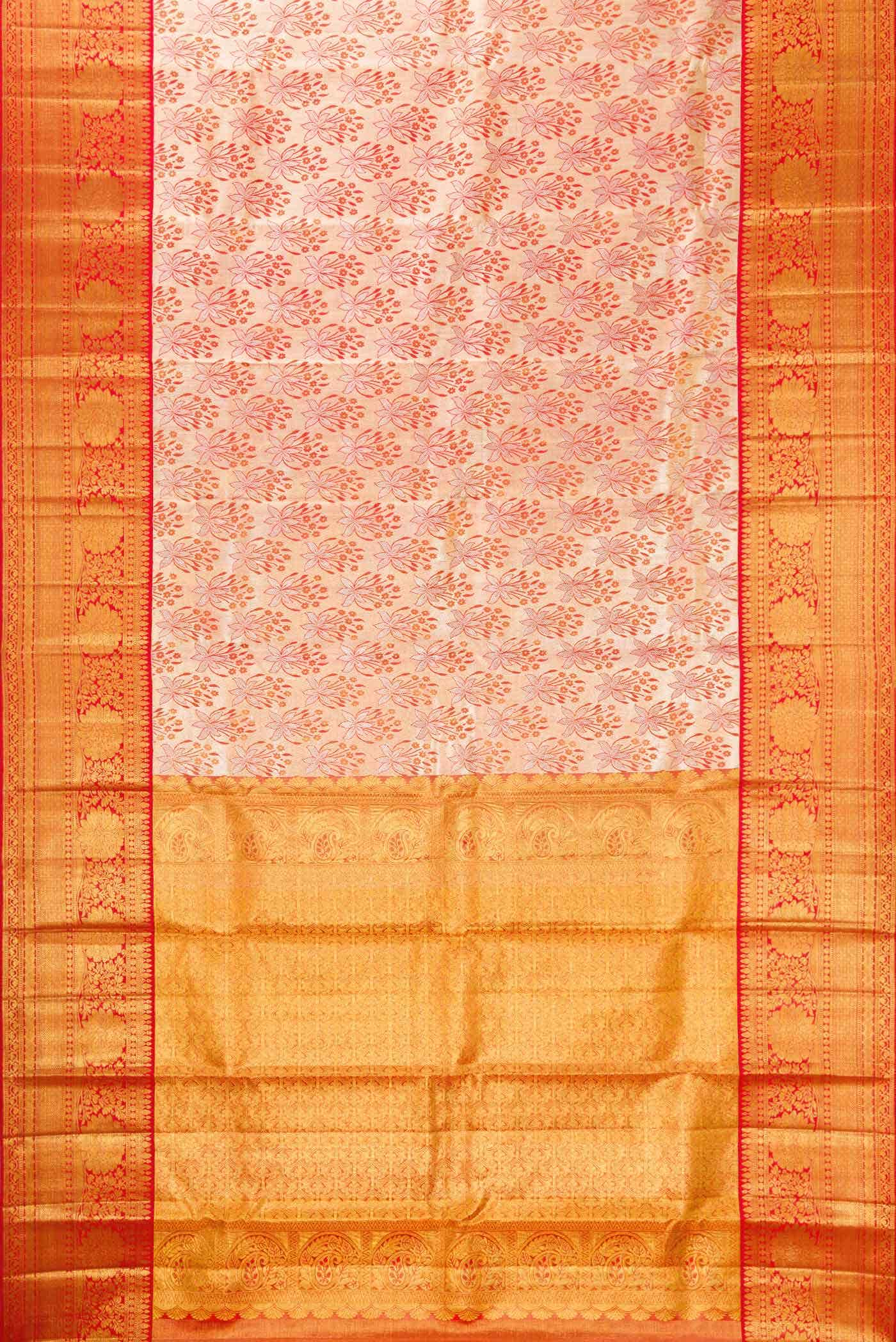Gold Dual Tone Kanchipuram Tissue Silk Saree