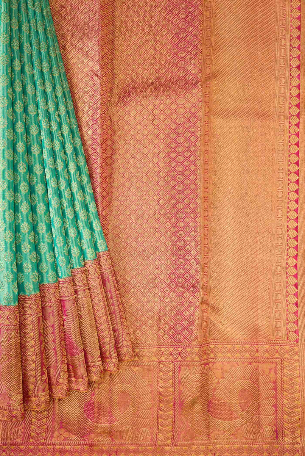 Light Green Kanchipuram Tissue Silk Saree