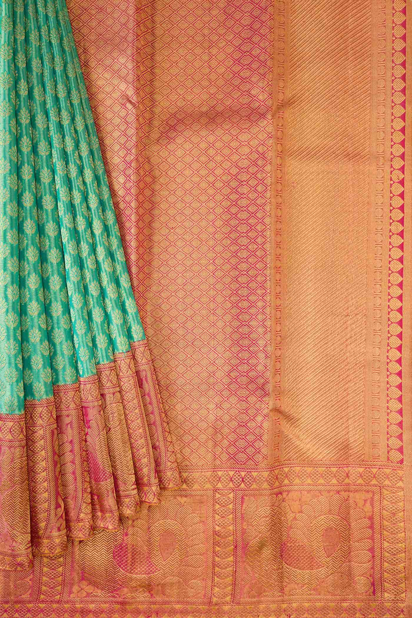 Light Green Kanchipuram Tissue Silk Saree