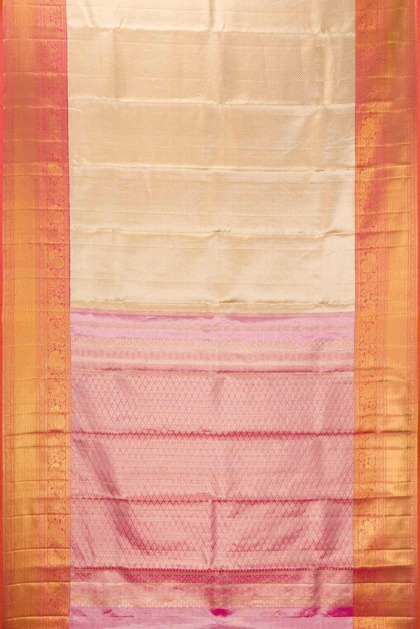 Sandal Dual Tone Kanchipuram Tissue Silk Saree