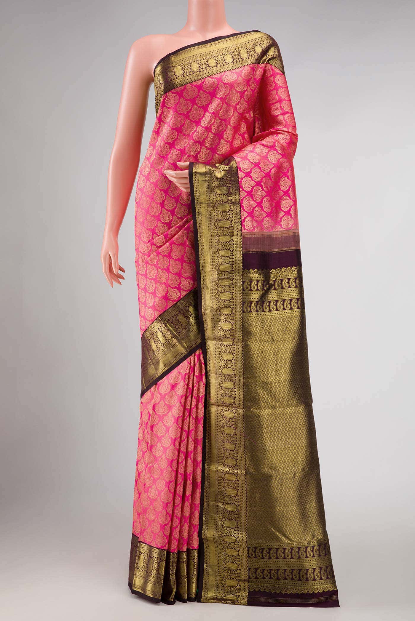 Pink Kanchipuram Silk Saree