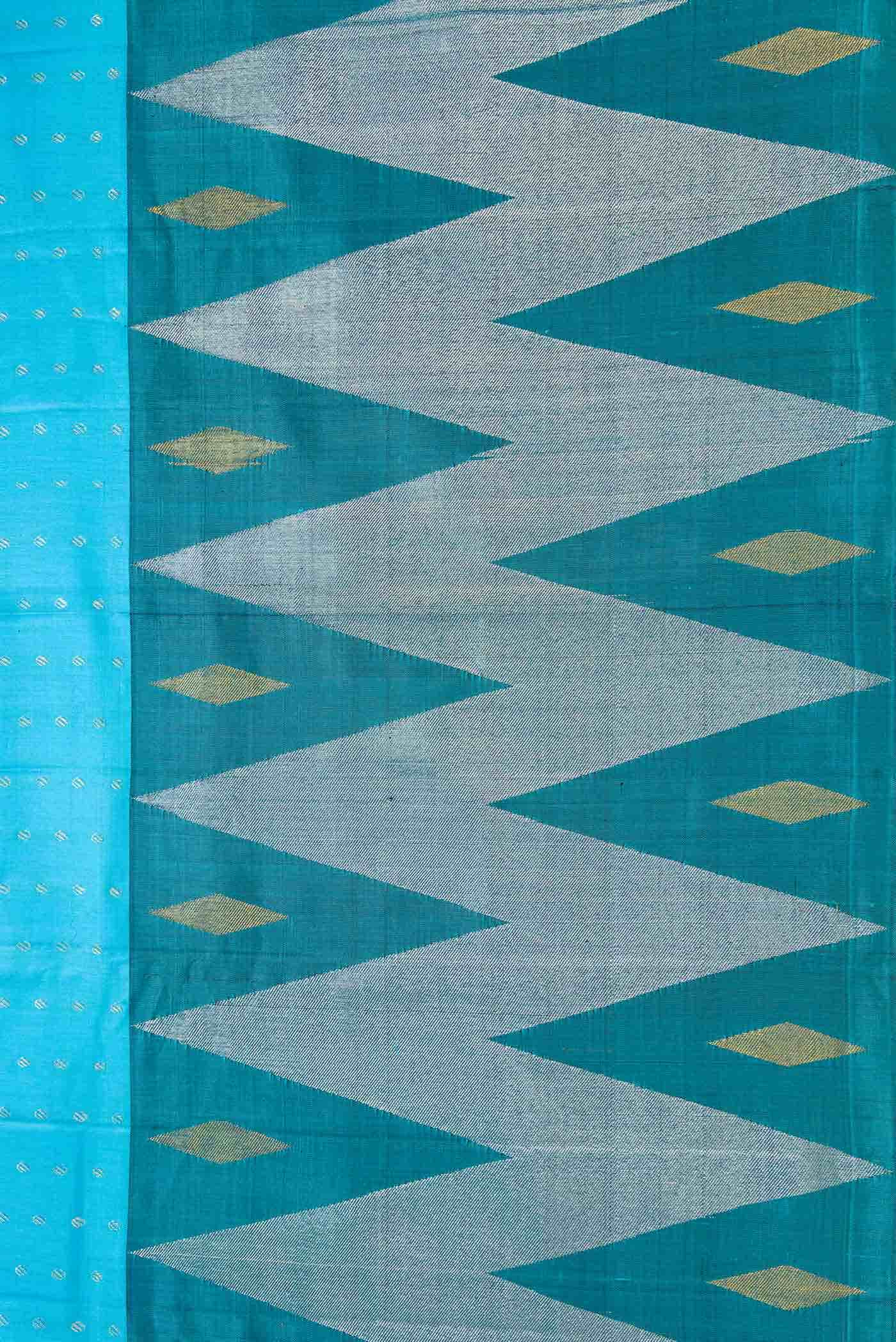 Sky Blue Kanchipuram Silk Saree