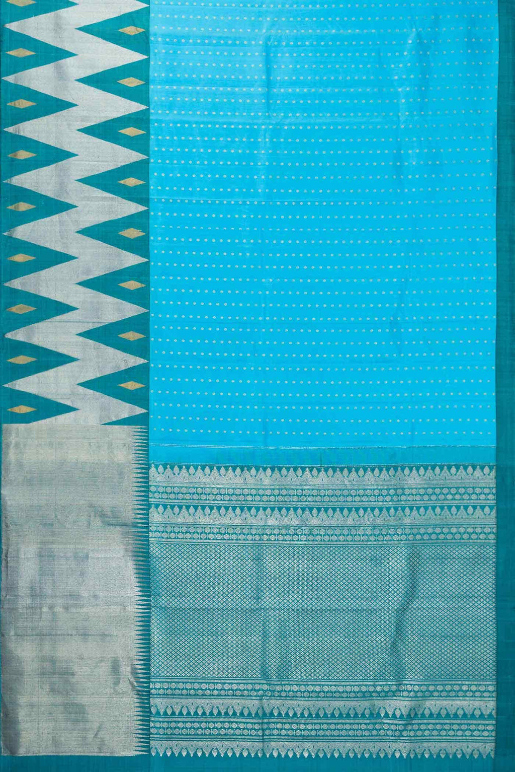 Sky Blue Kanchipuram Silk Saree