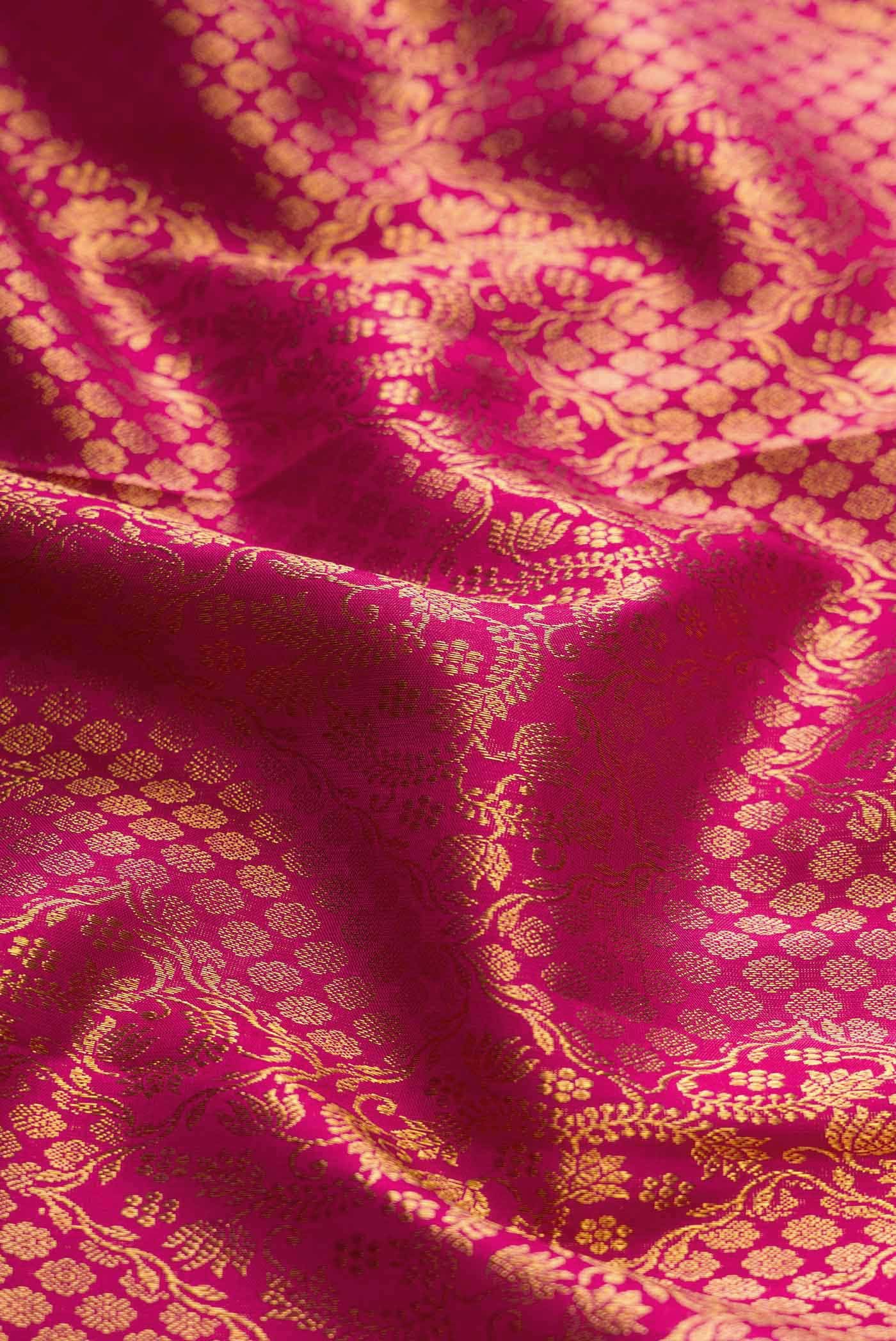 Dark Pink Dual Tone Kanchipuram Silk Saree