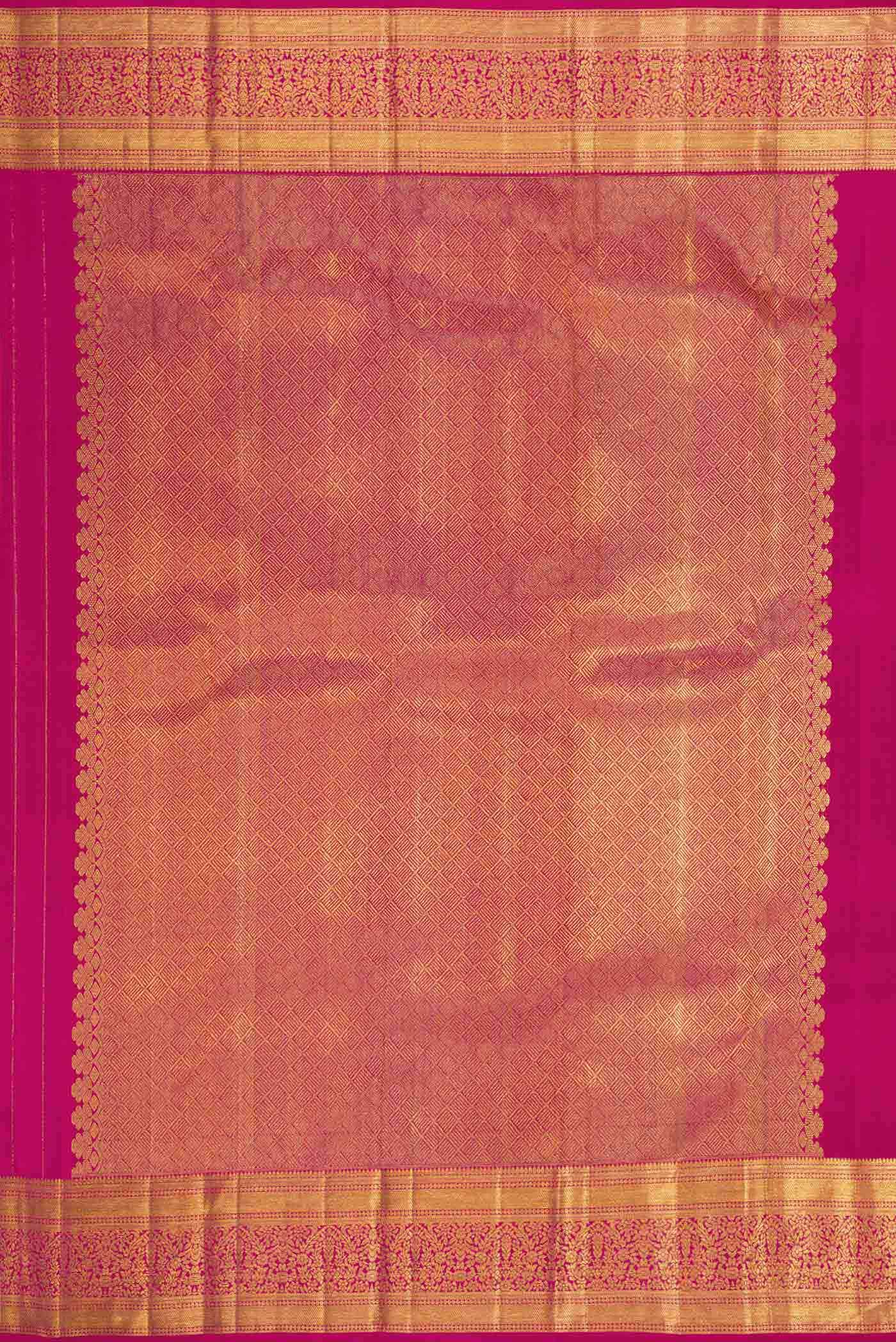 Dark Pink Dual Tone Kanchipuram Silk Saree