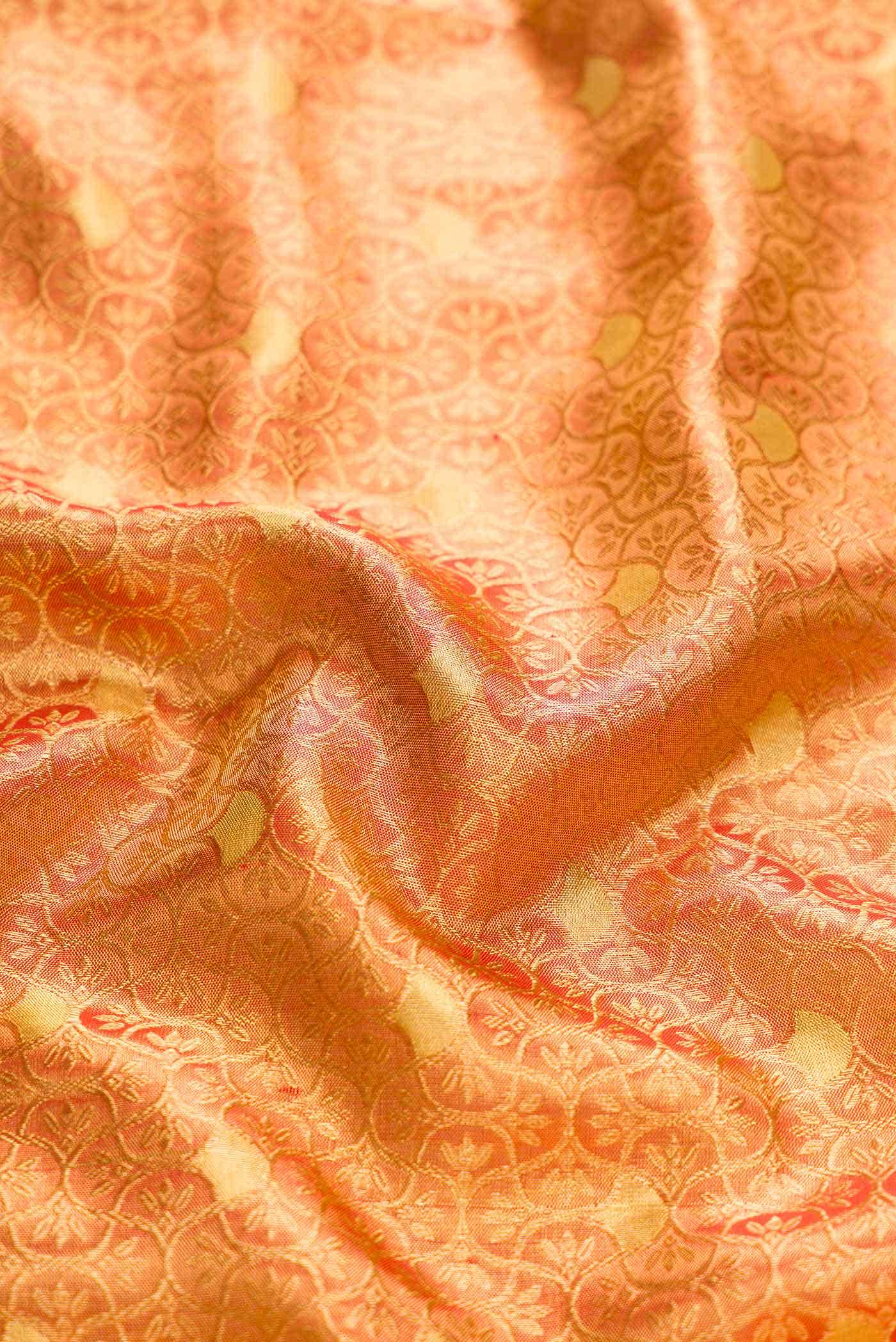 Orange Kanchipuram Tissue Silk Saree