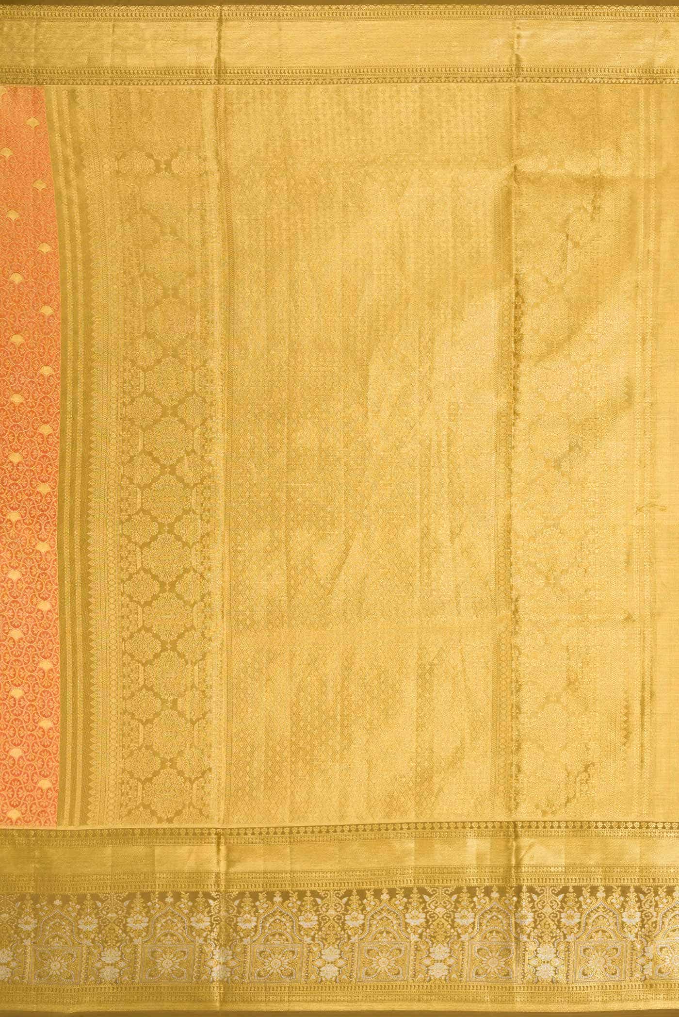 Orange Kanchipuram Tissue Silk Saree