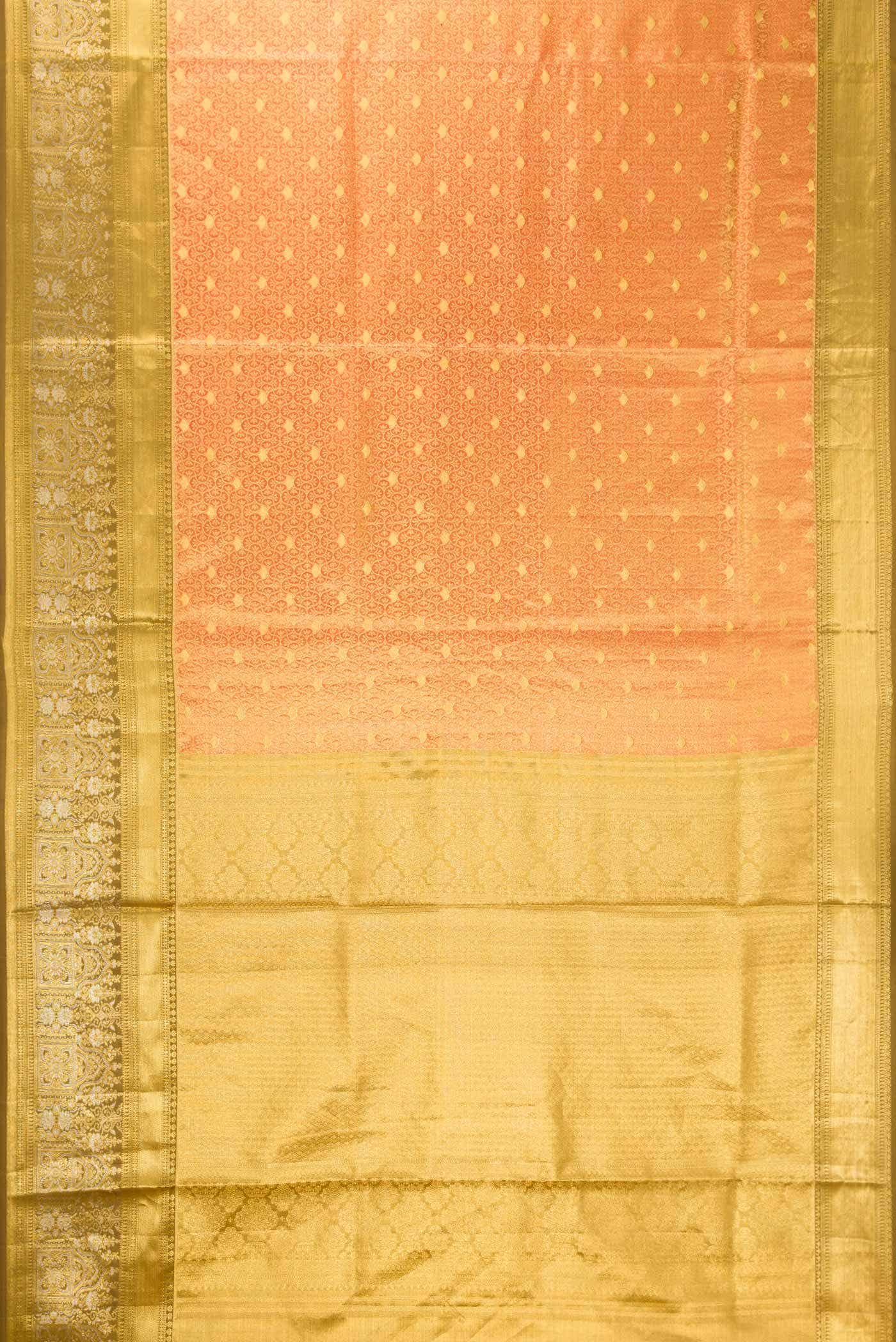 Orange Kanchipuram Tissue Silk Saree