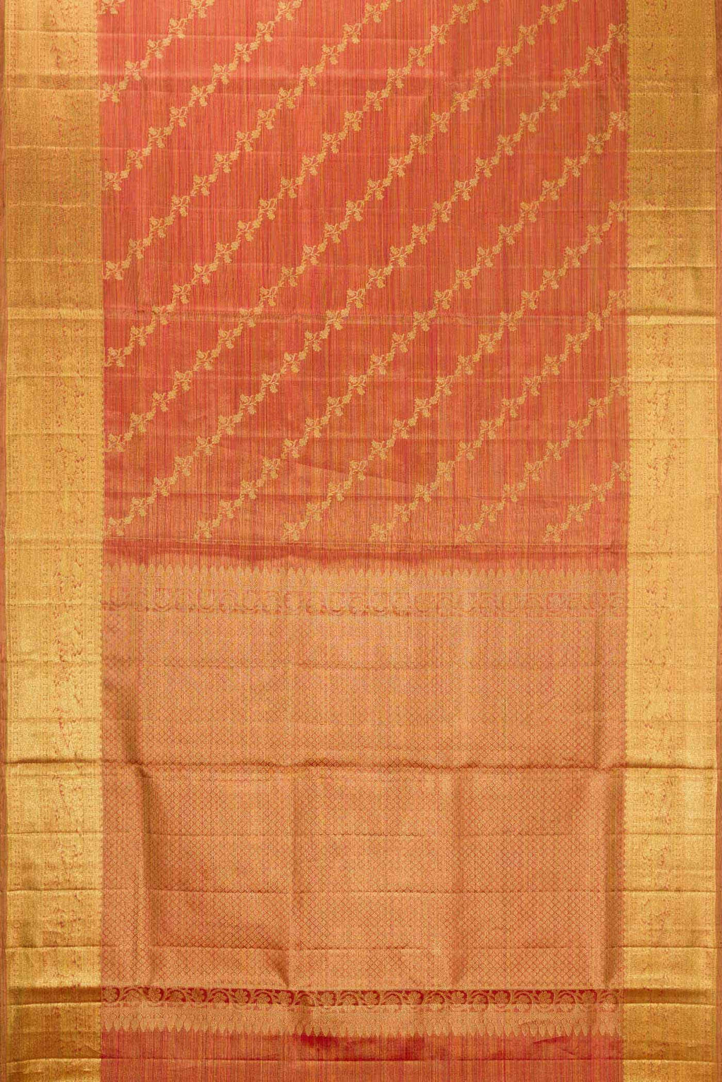 Red Dual Tone Kanchipuram Tissue Silk Saree