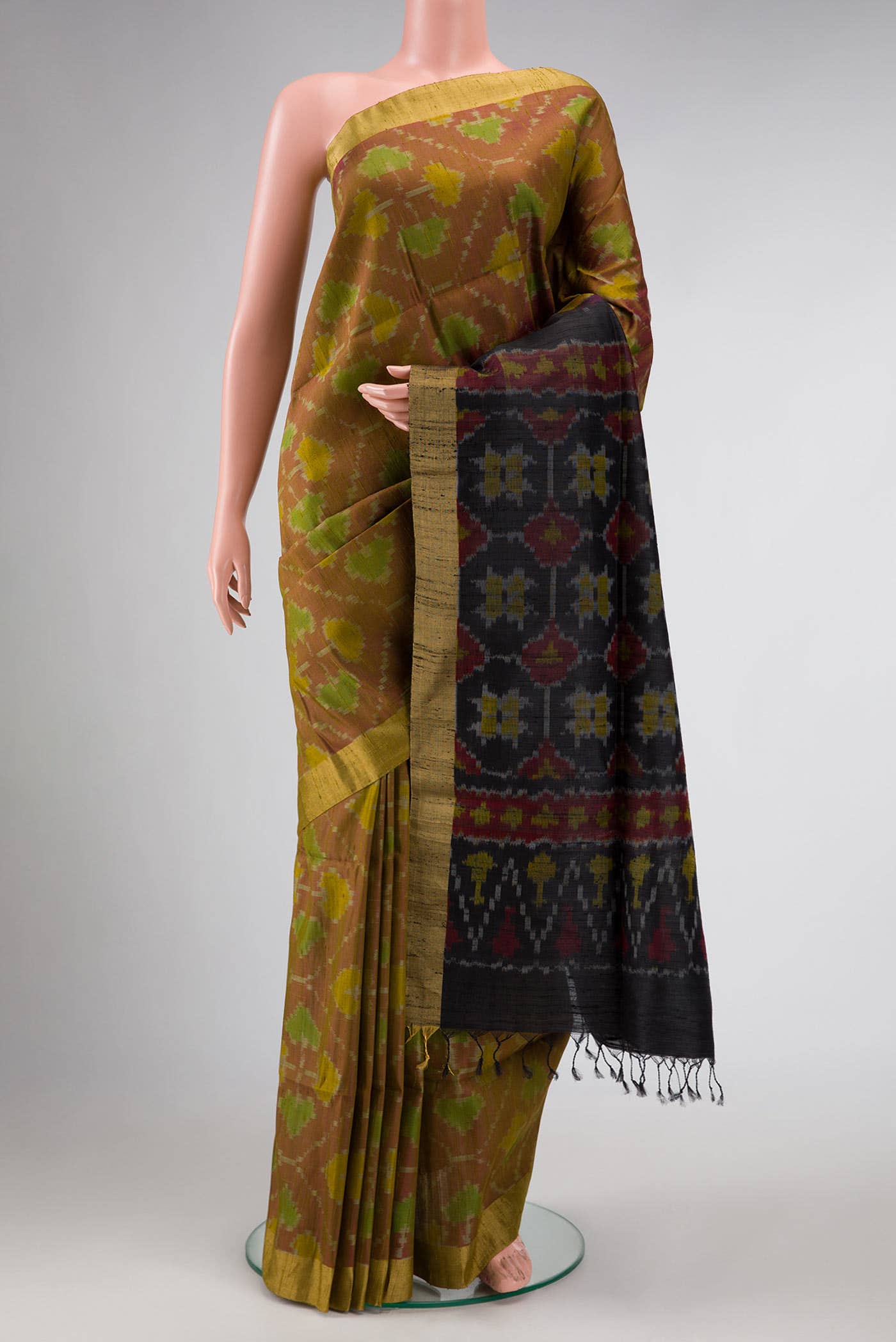 Maroon Dual Tone Raw Silk Saree