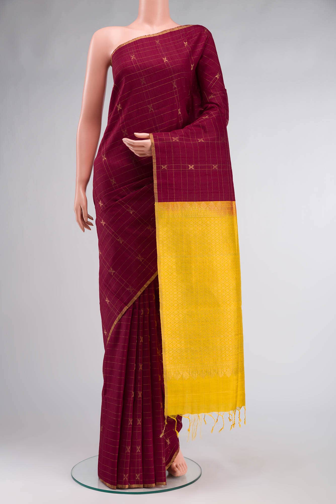 Maroon Raw Silk Saree