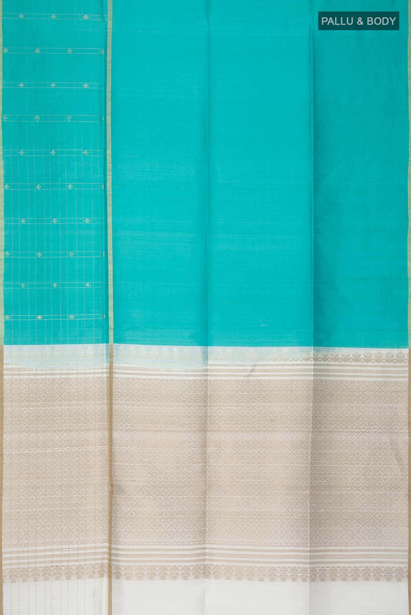 Turquoise Raw Silk Saree