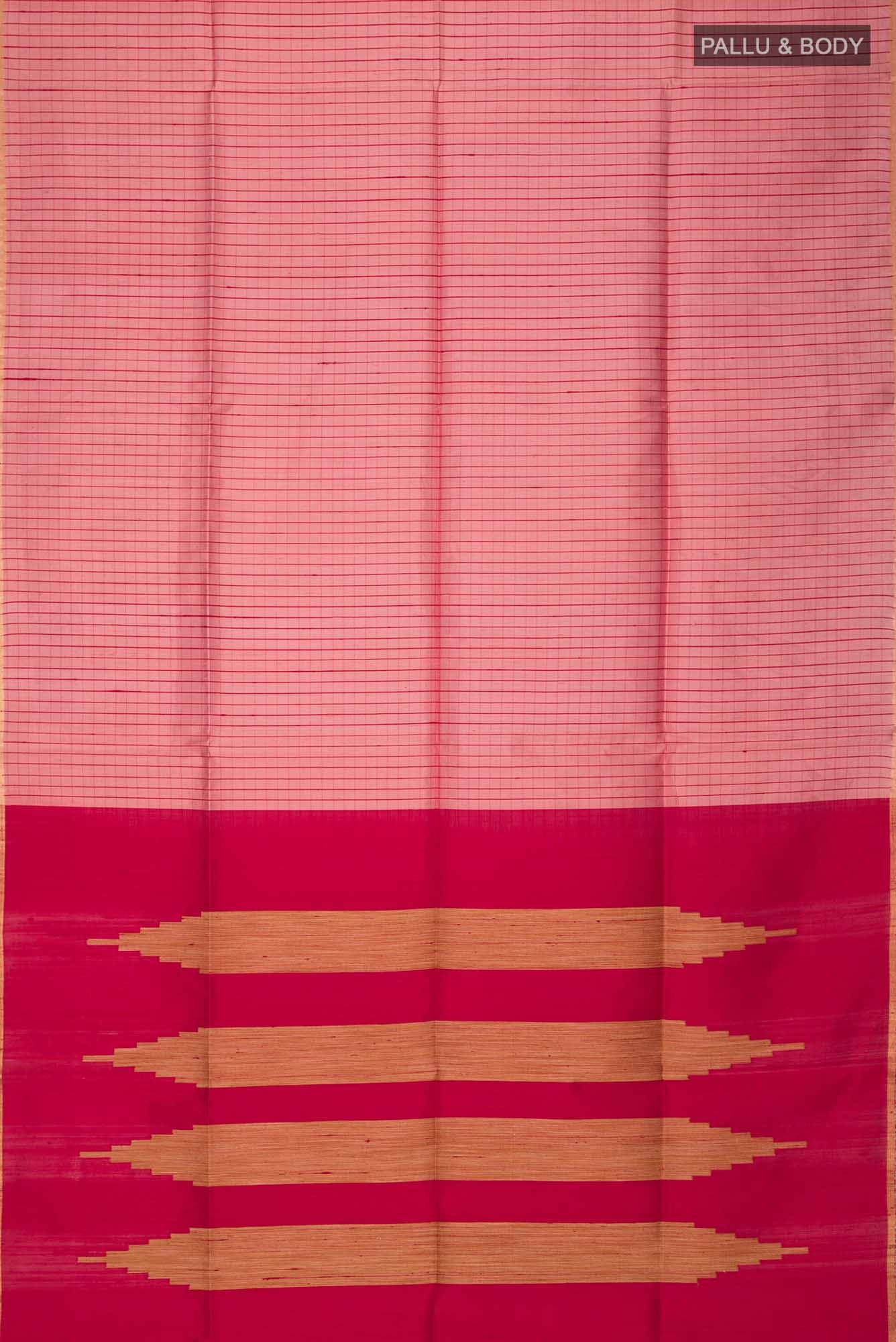 Coral Raw Silk Saree