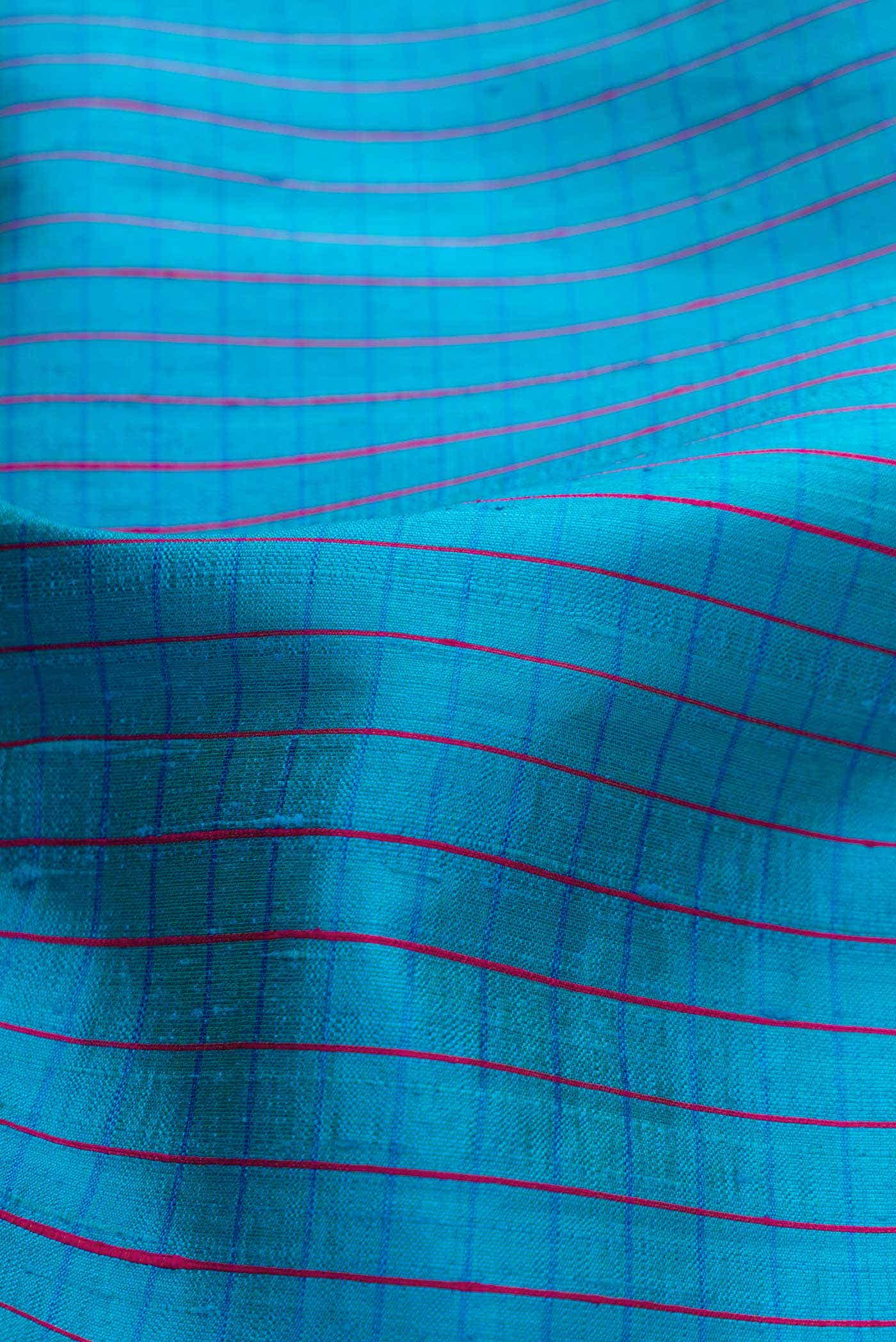 Sky Blue Raw Silk Saree