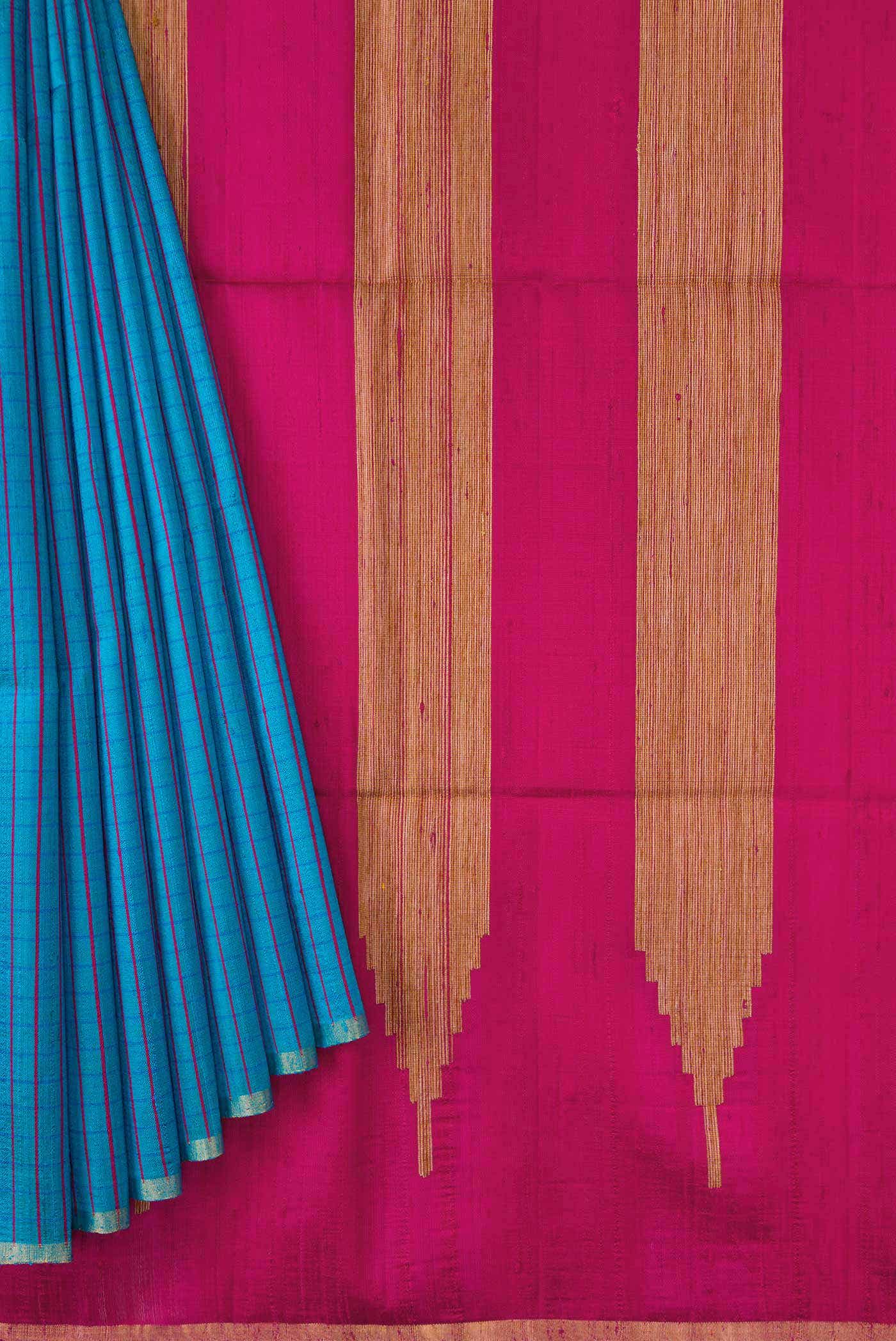 Sky Blue Raw Silk Saree