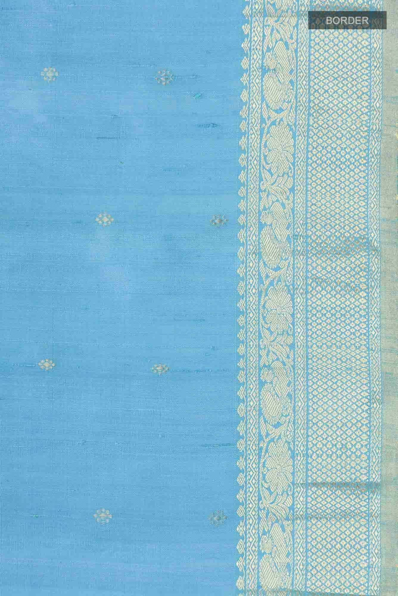 Sky Blue Raw Silk Saree