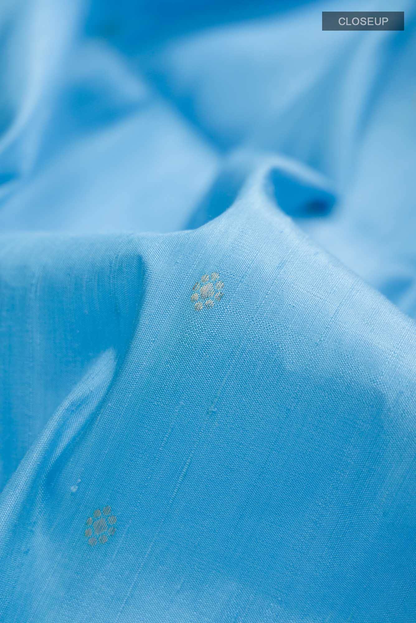 Sky Blue Raw Silk Saree