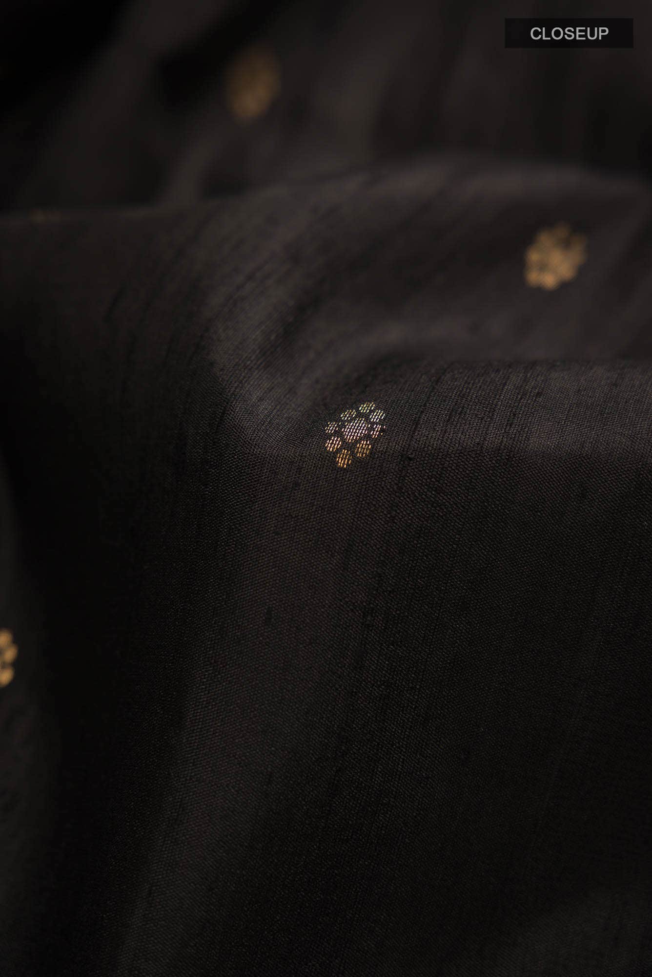Black Raw Silk Saree
