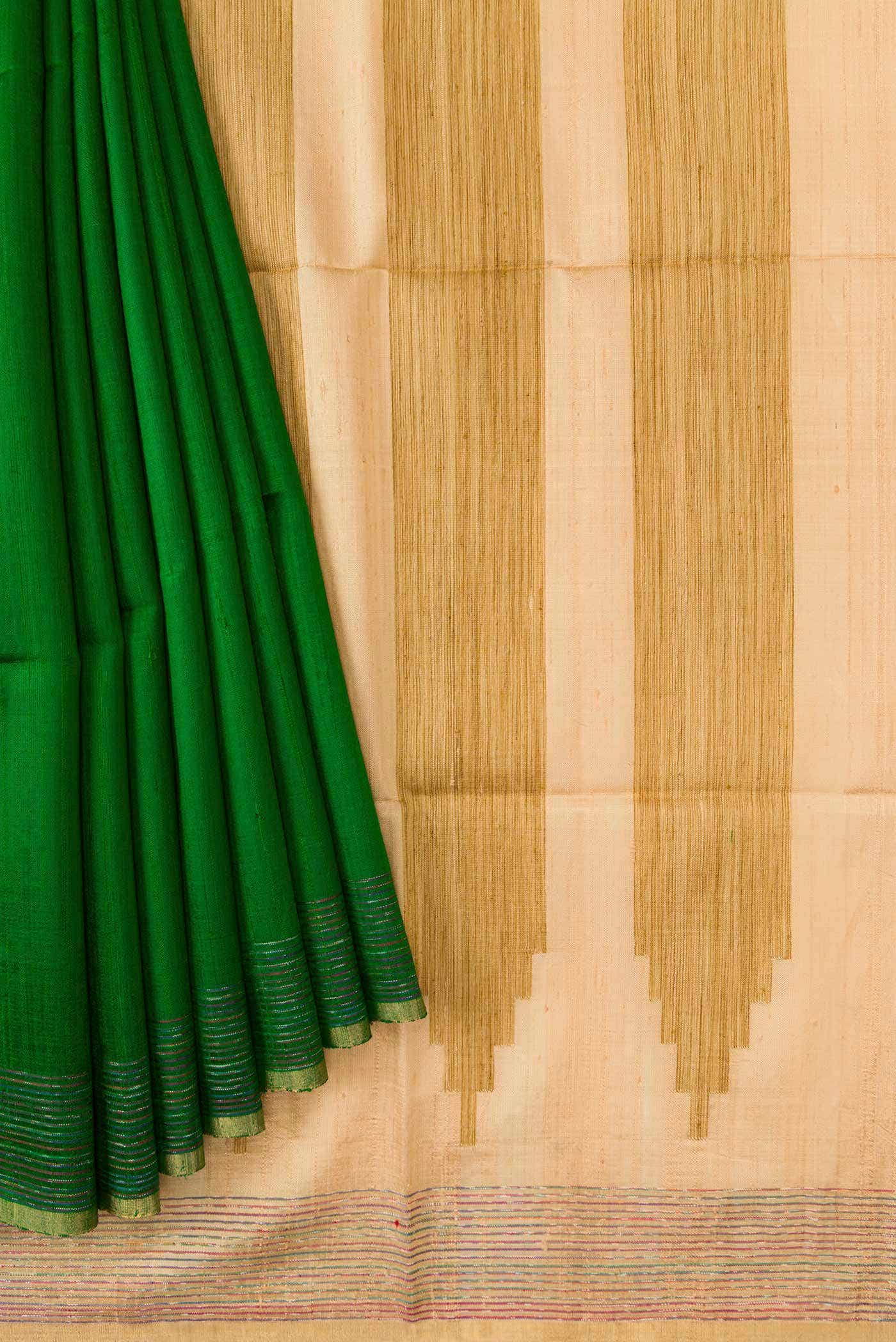 Green Dual Tone Raw Silk Saree