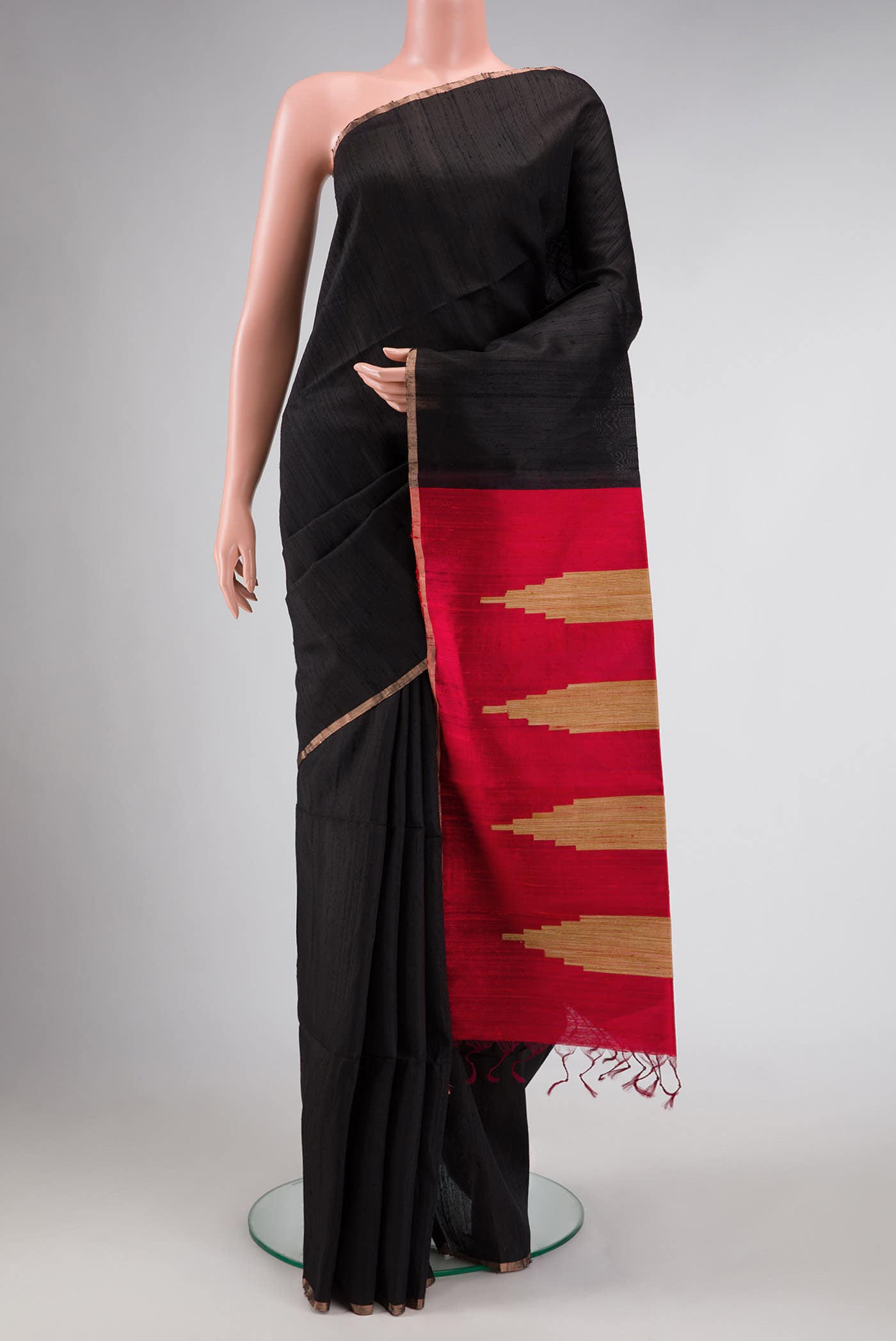 Black Raw Silk Saree