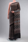 Black Kalamkari Cotton Saree