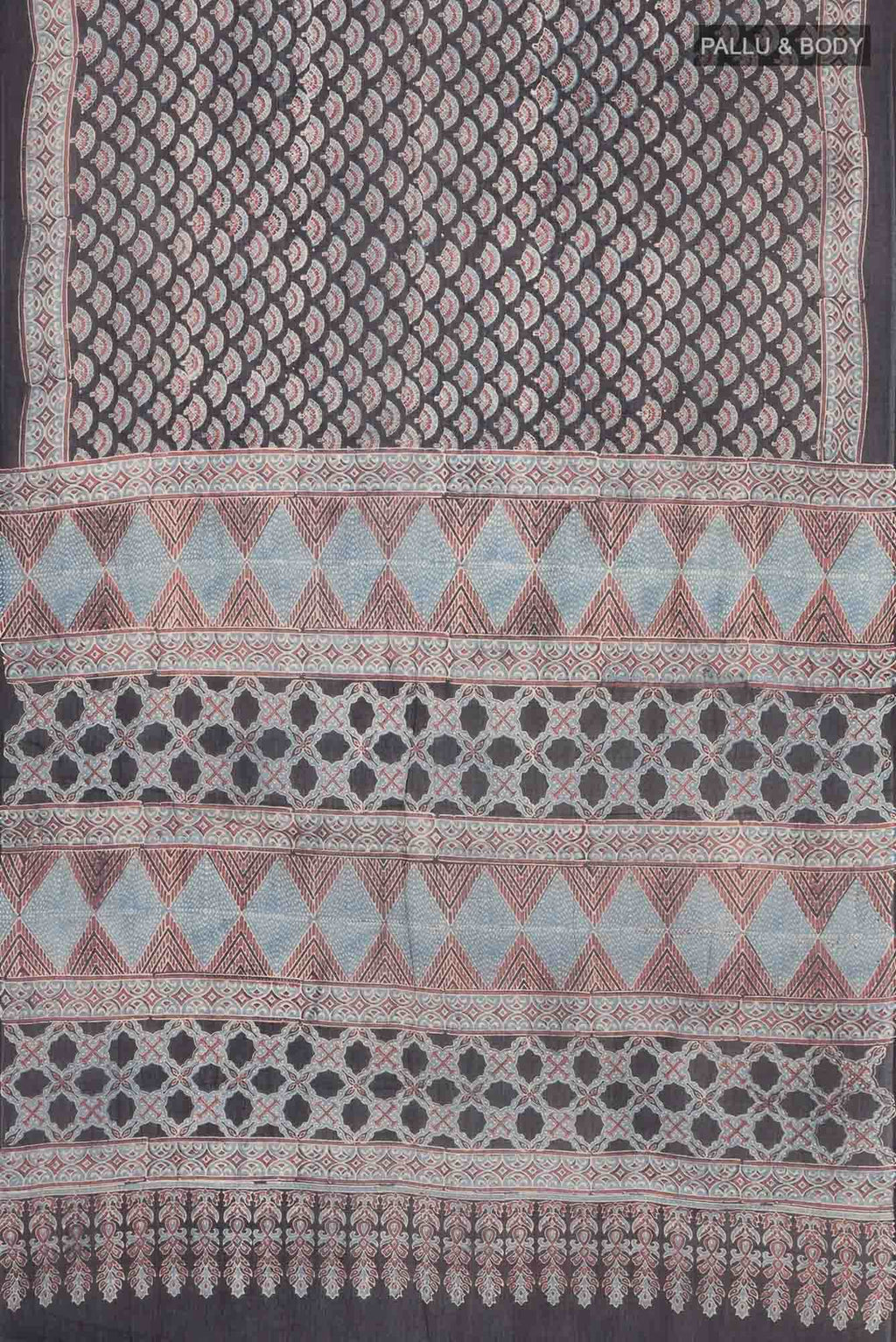 Black Kalamkari Cotton Saree