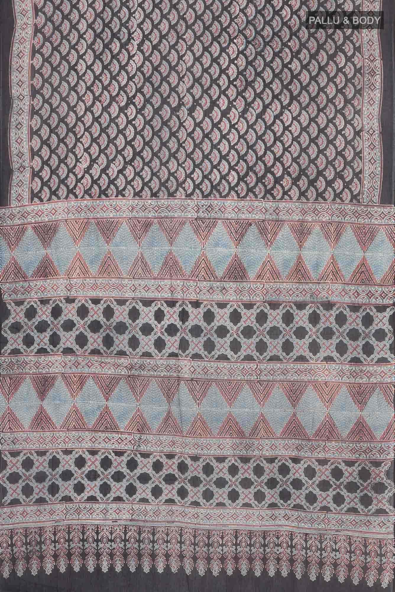 Black Kalamkari Cotton Saree