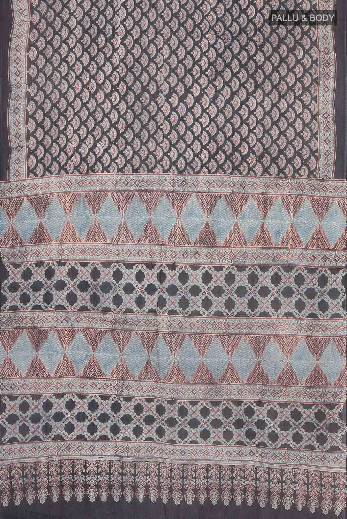 Black Kalamkari Cotton Saree