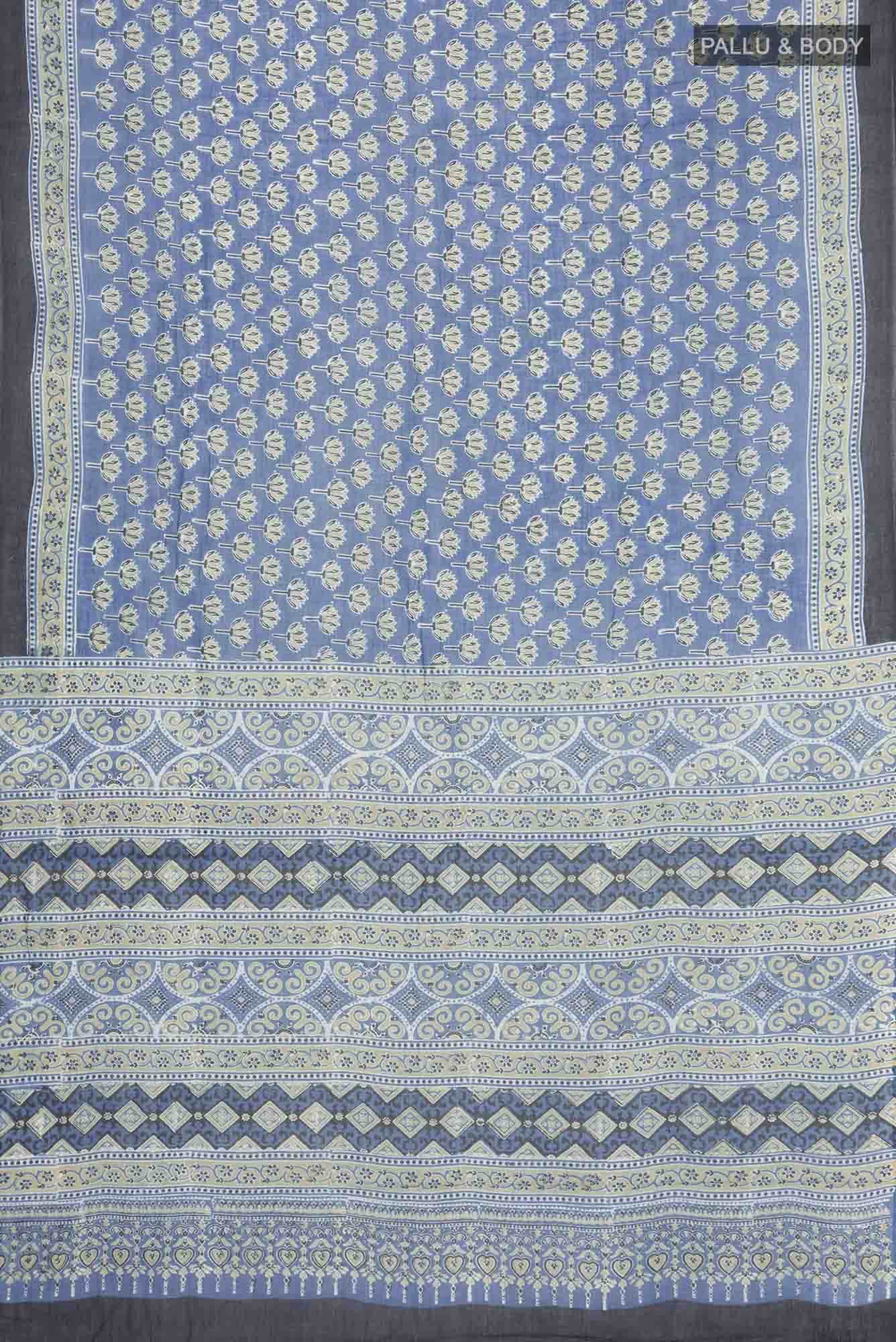 Blue Kalamkari Cotton Saree