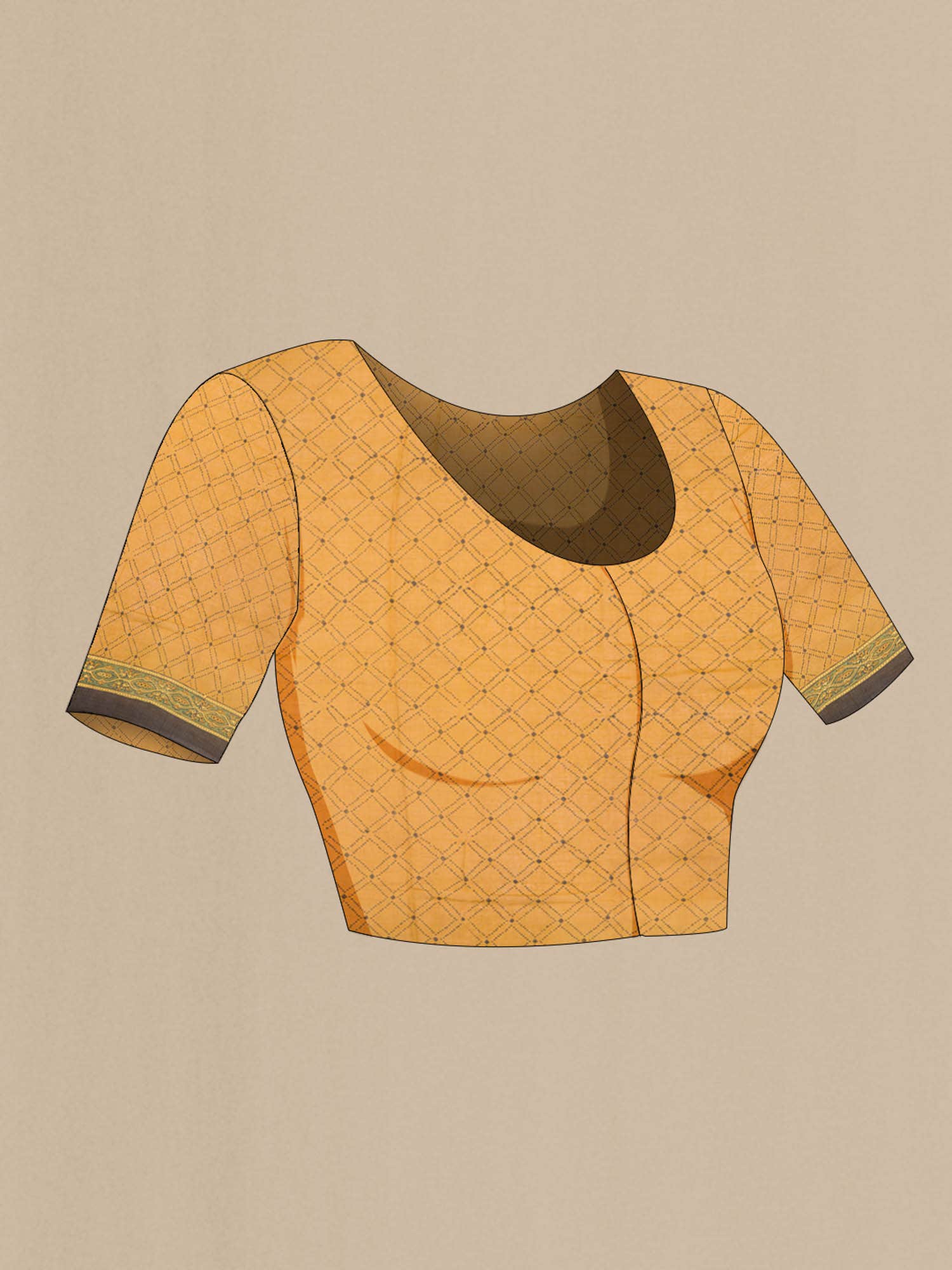 Mustard Chanderi Silk Cotton Saree