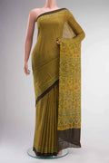 Mustard Chanderi Silk Cotton Saree