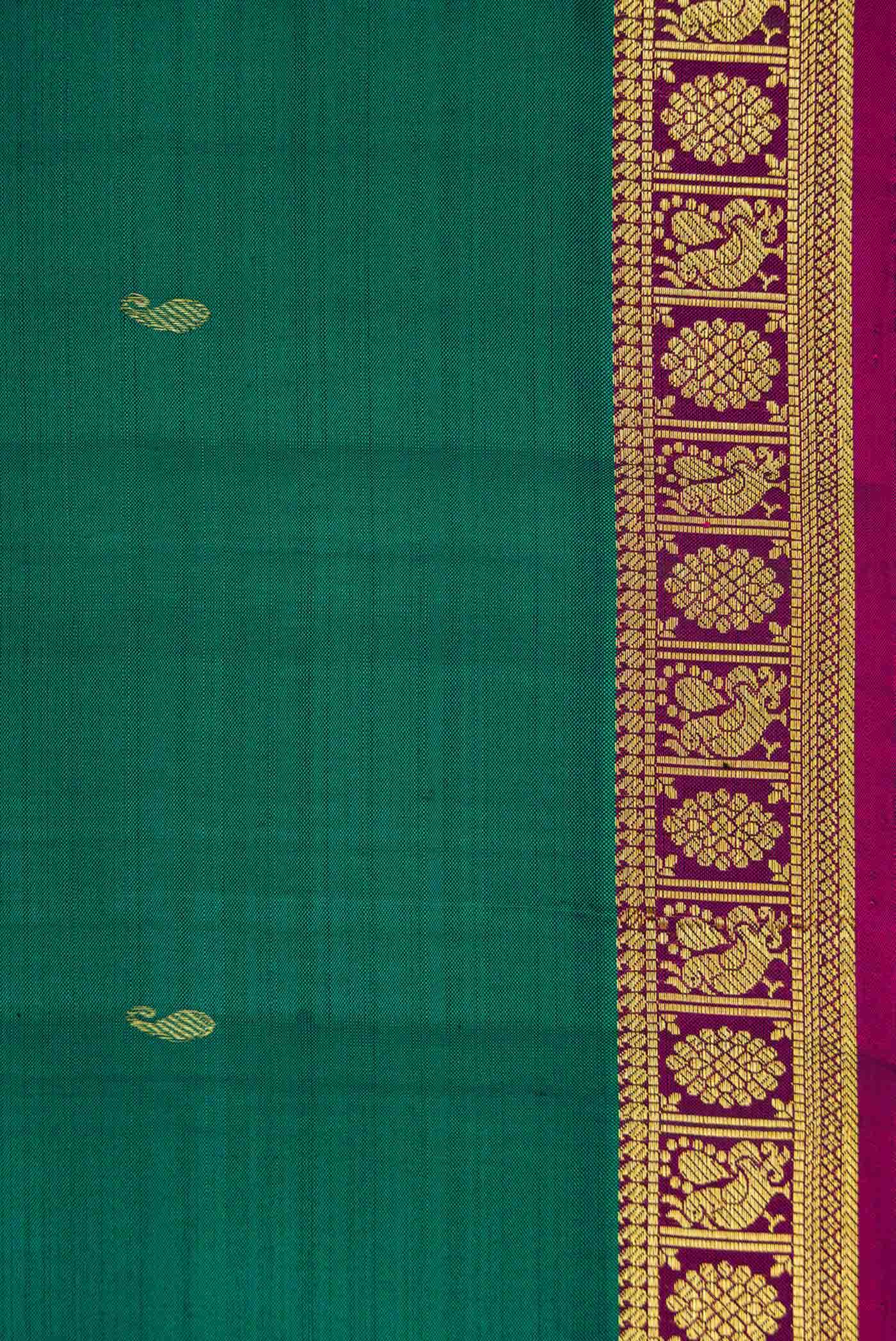 Green Dual Tone Kanchipuram Silk Saree