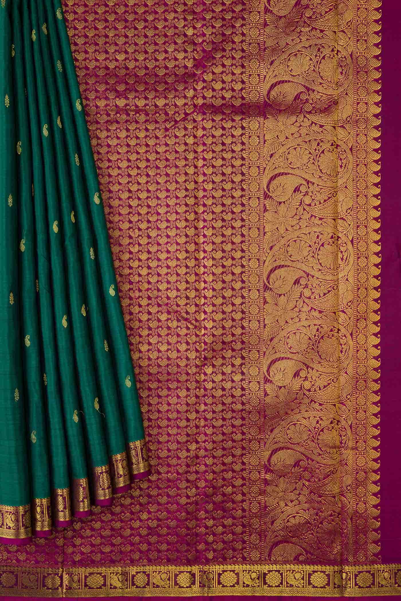 Green Dual Tone Kanchipuram Silk Saree